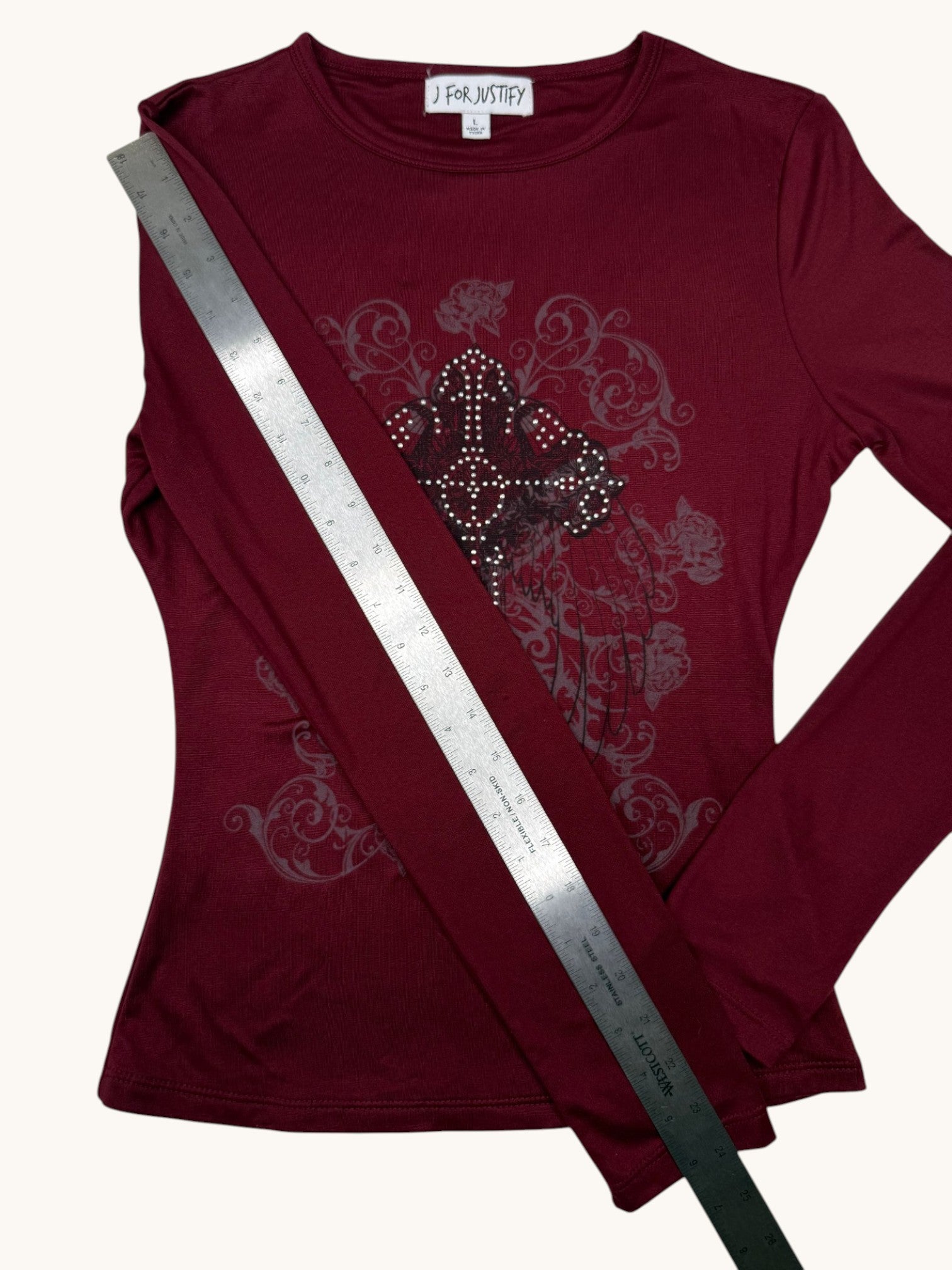 00s J For Justify Red Long Sleeve Top - L