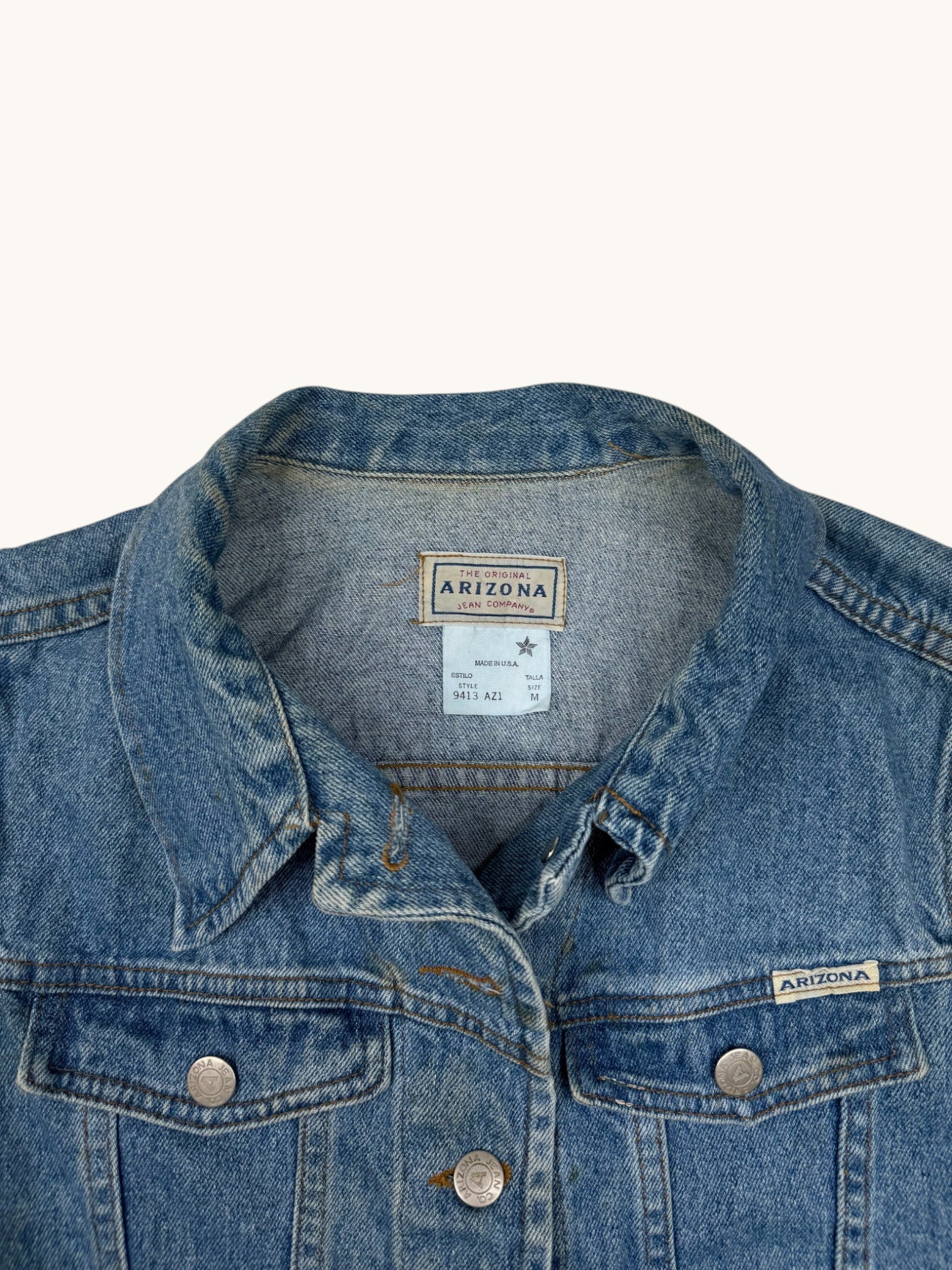 90s Arizona Jean Company Blue Denim Vest - M