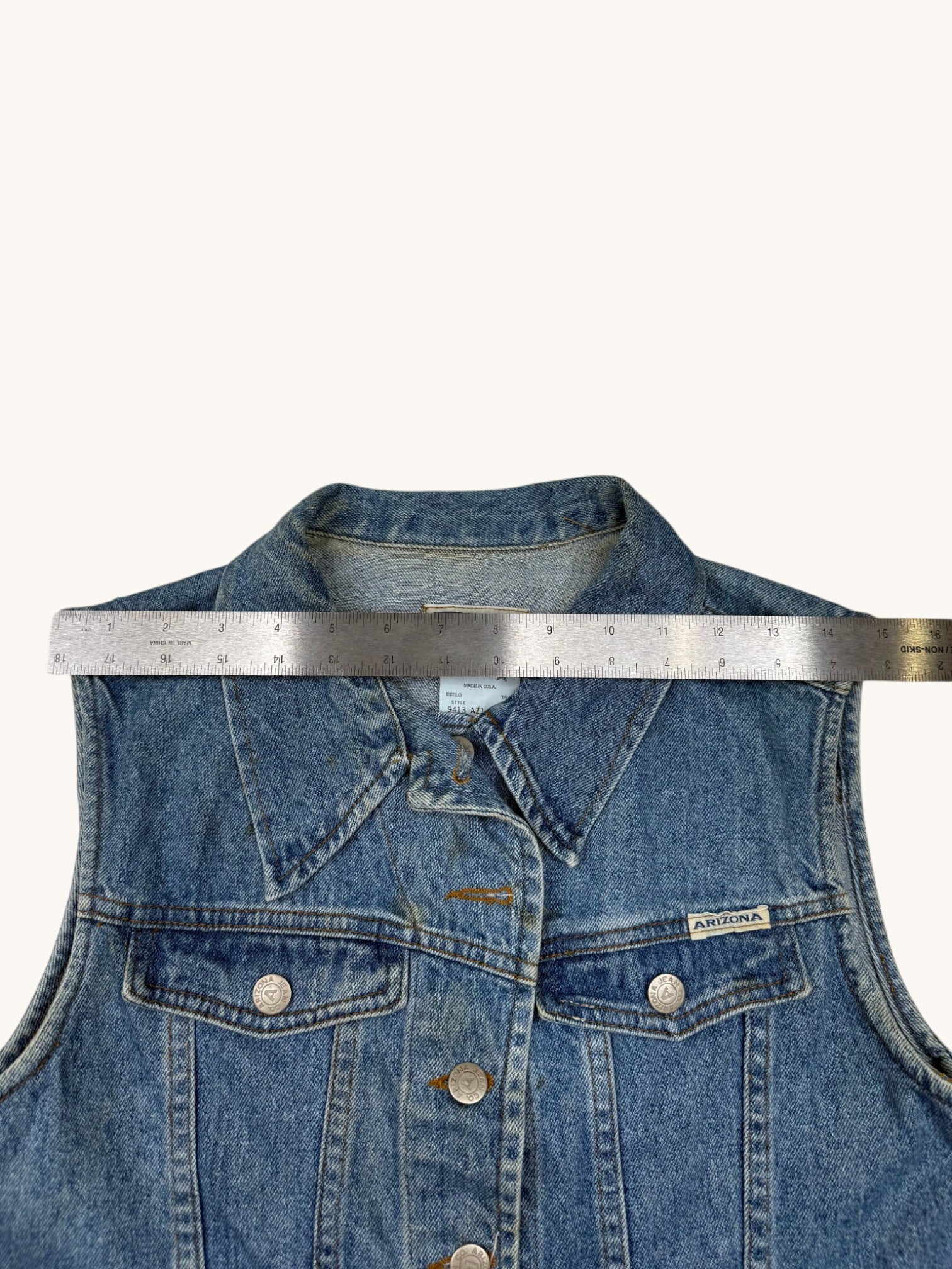 90s Arizona Jean Company Blue Denim Vest - M