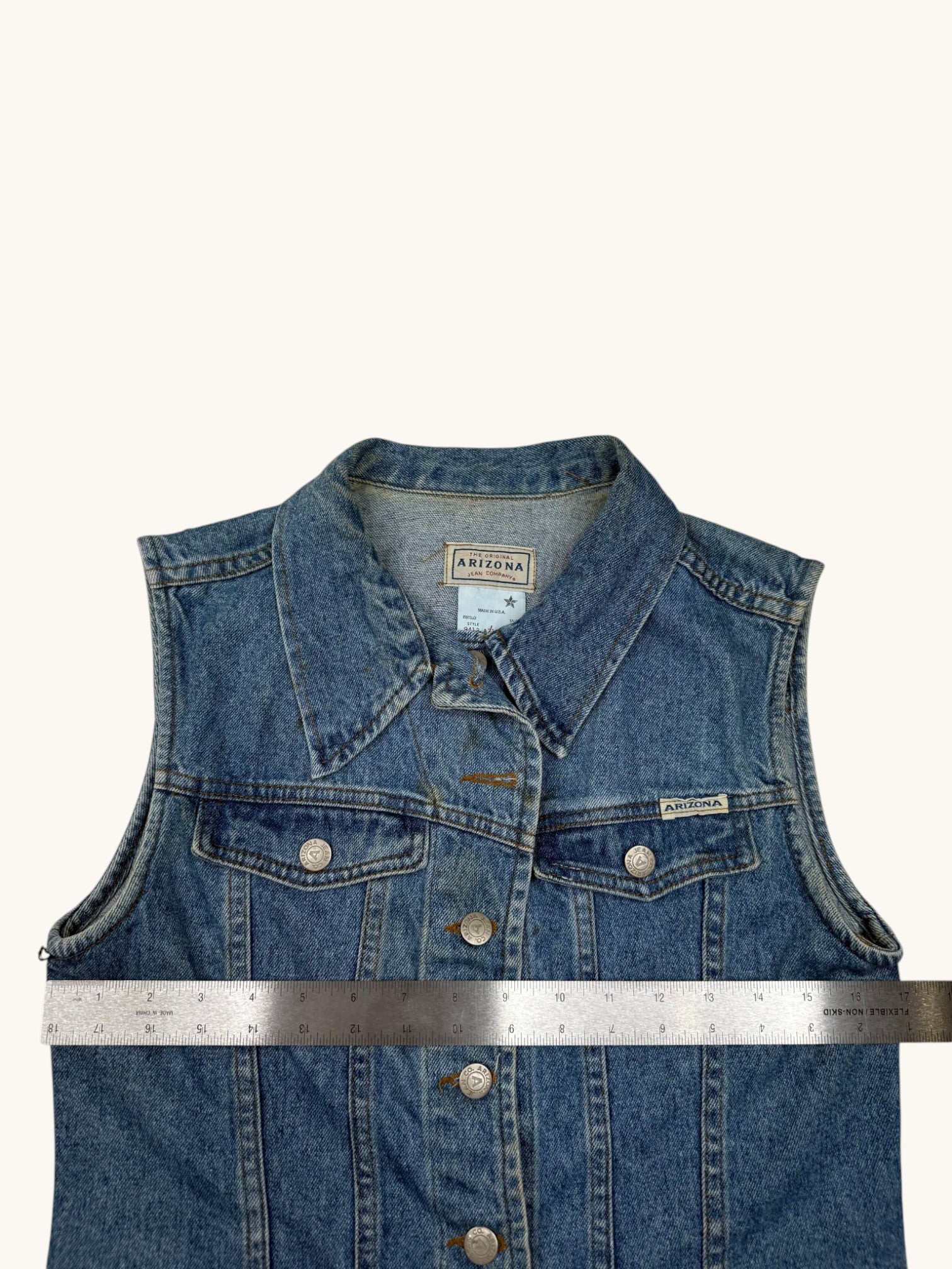 90s Arizona Jean Company Blue Denim Vest - M