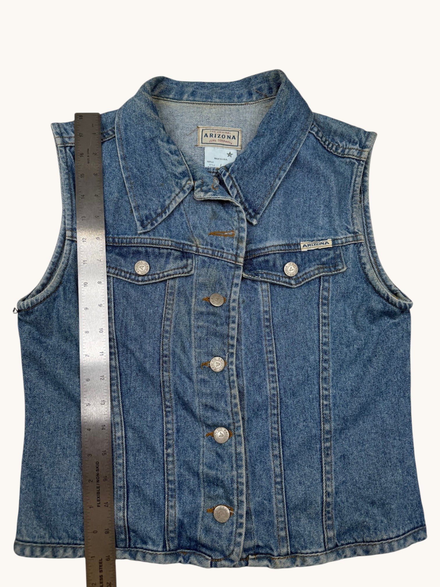 90s Arizona Jean Company Blue Denim Vest - M