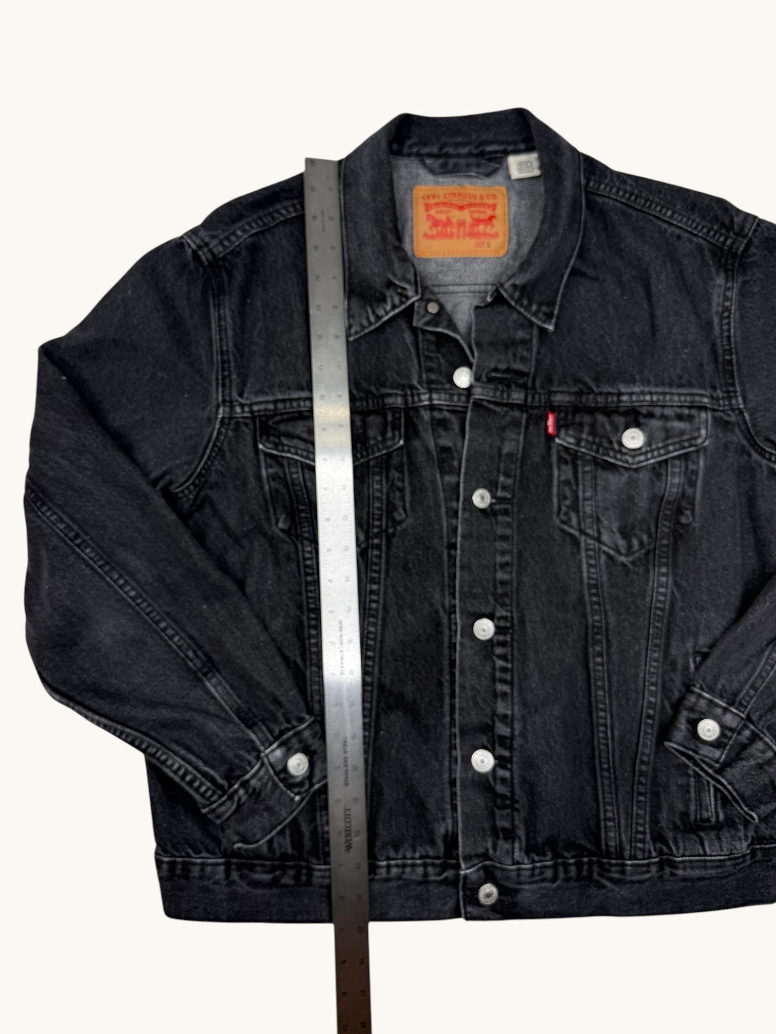 90s Levi's Black Denim Jacket - L