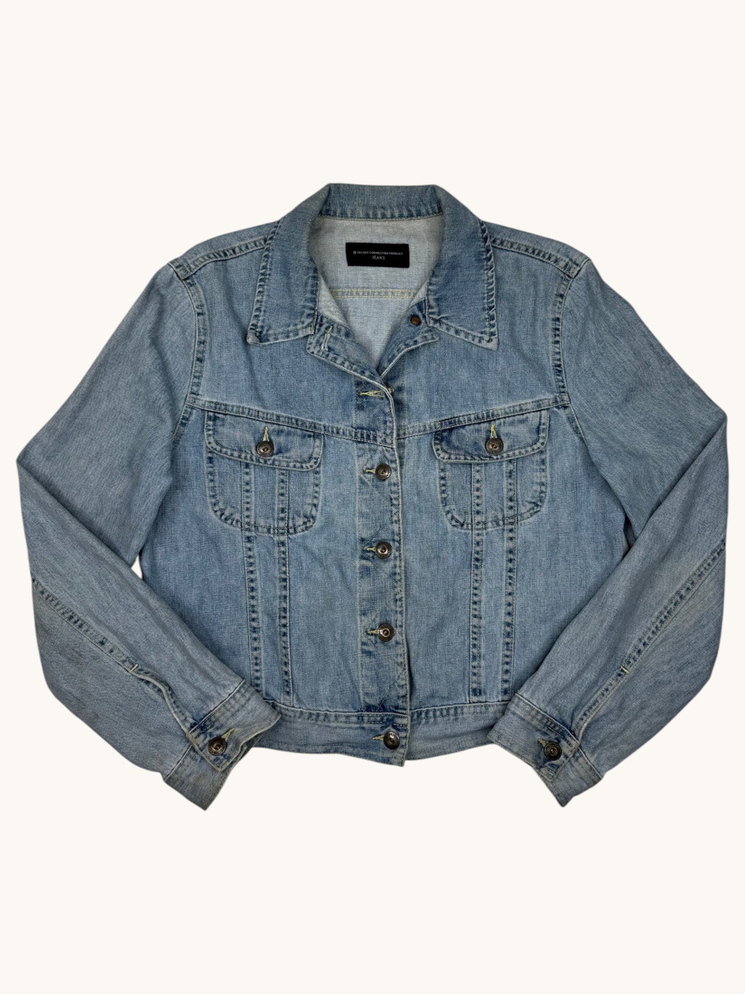 90s French Connection Blue Denim Jacket - L