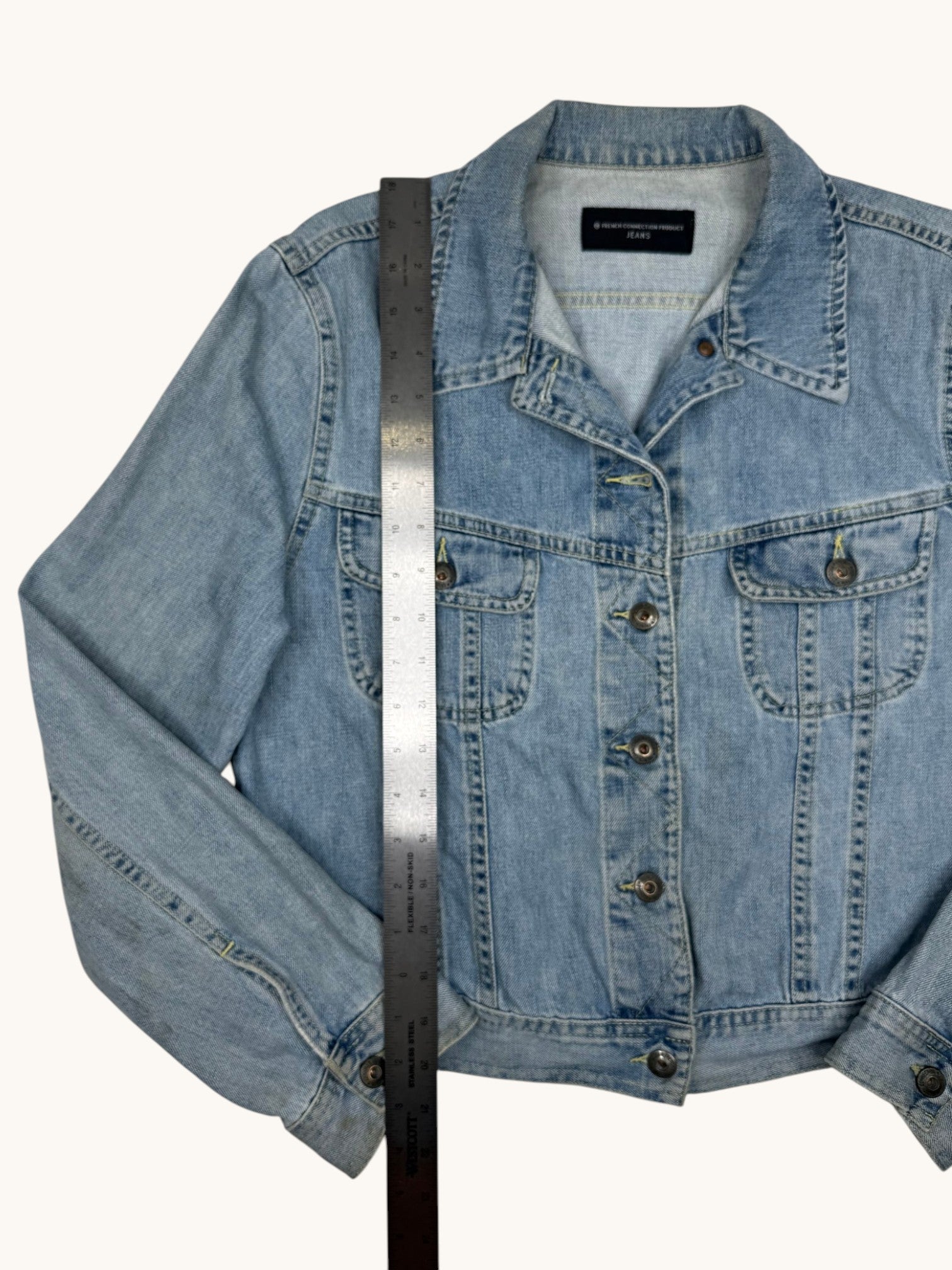 90s French Connection Blue Denim Jacket - L