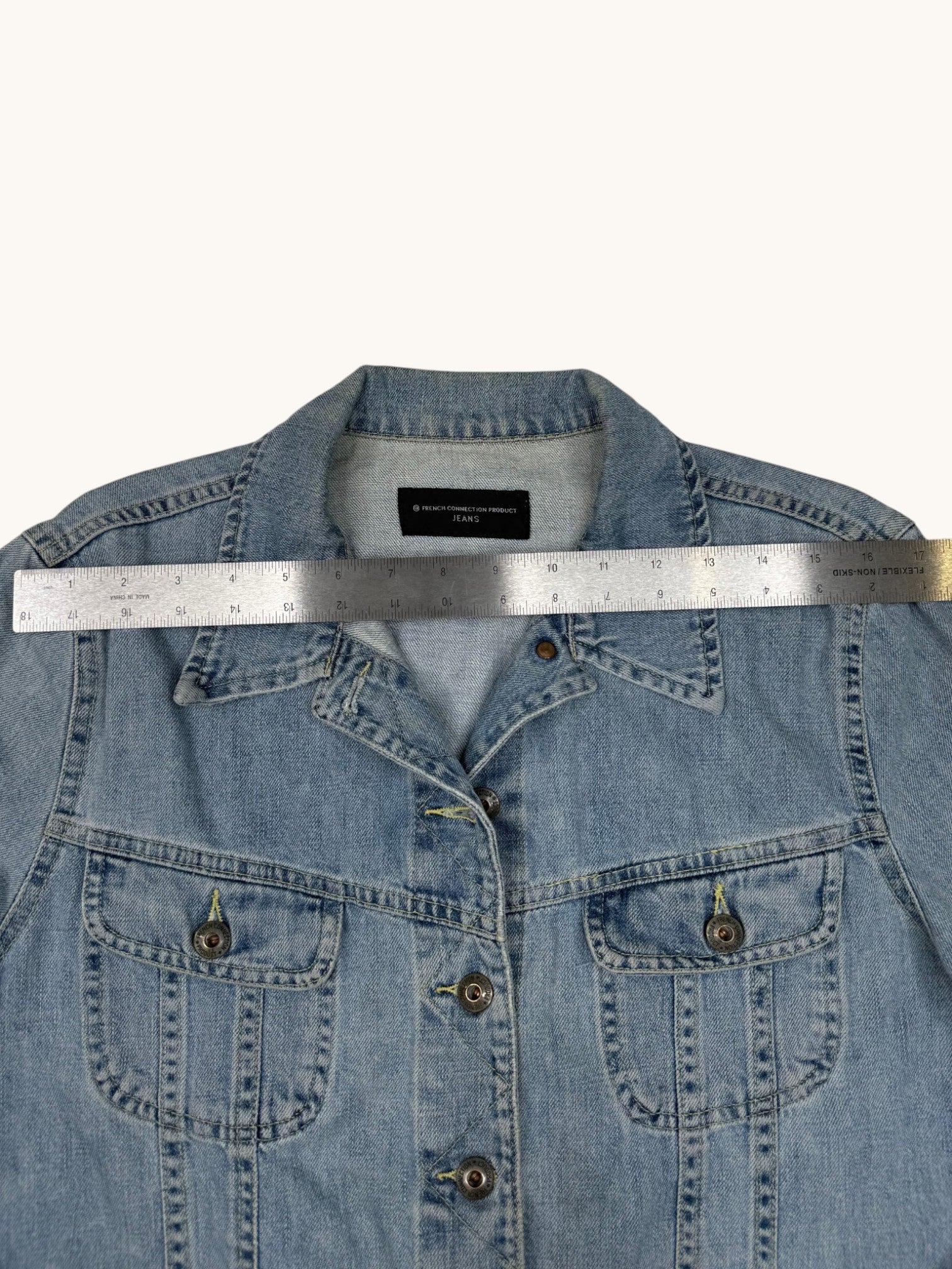 90s French Connection Blue Denim Jacket - L