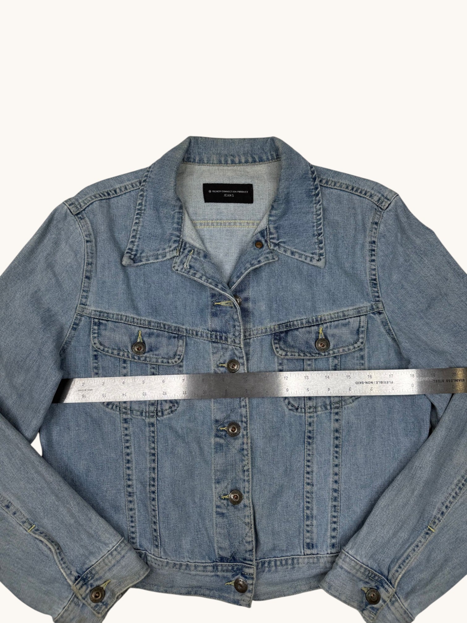 90s French Connection Blue Denim Jacket - L