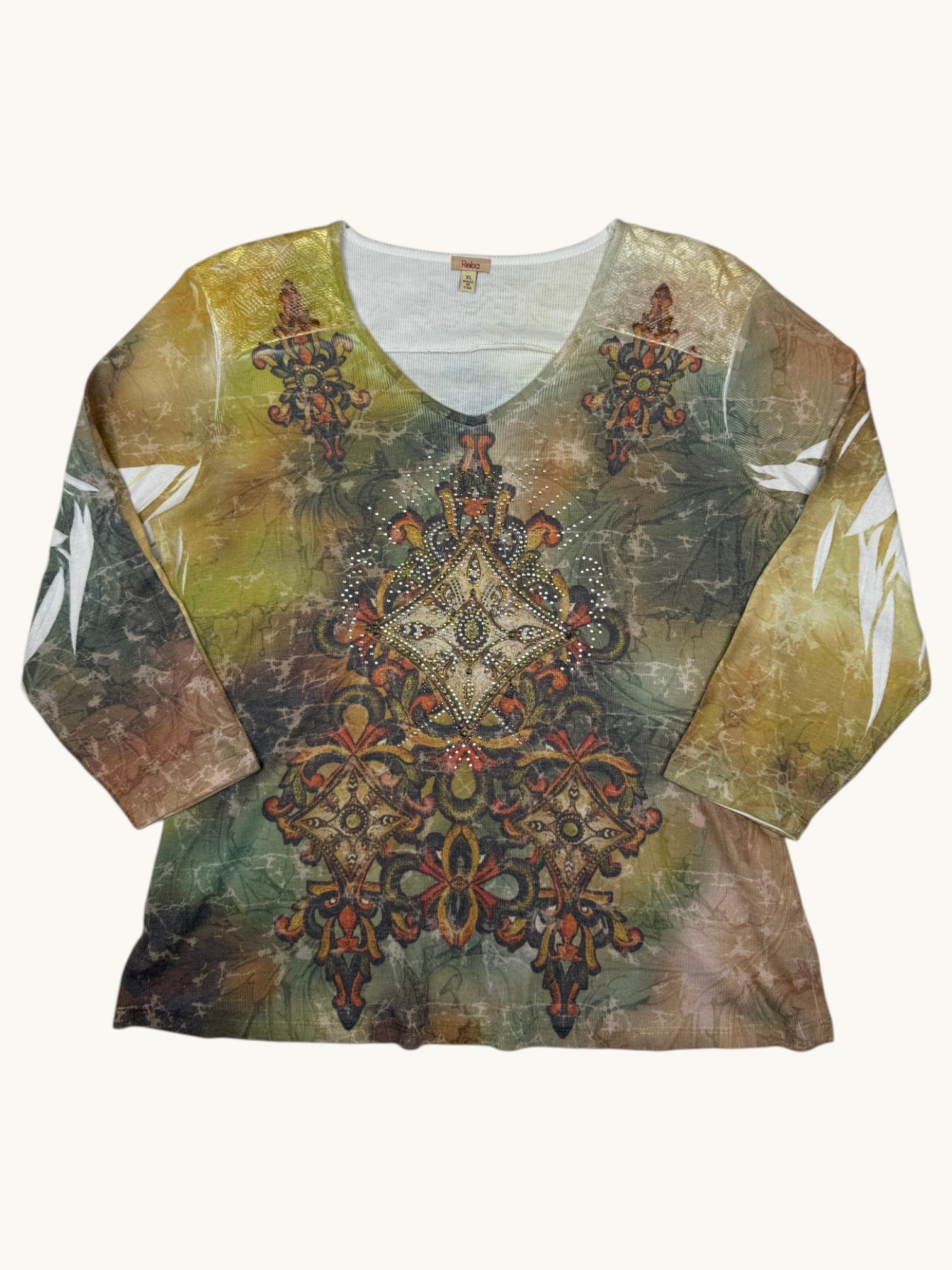 00s Reba Multicolor Long Sleeve Top - XL