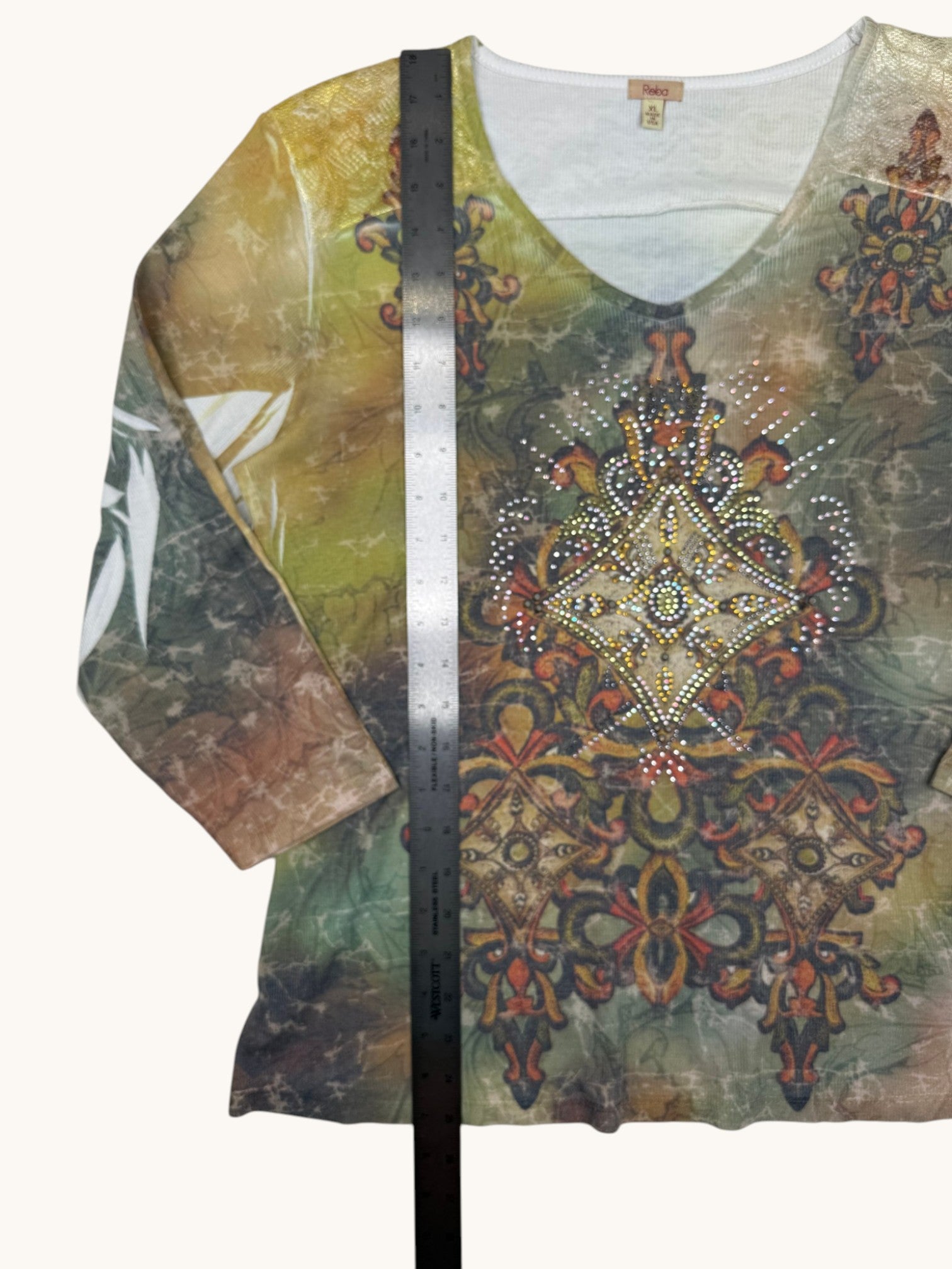 00s Reba Multicolor Long Sleeve Top - XL