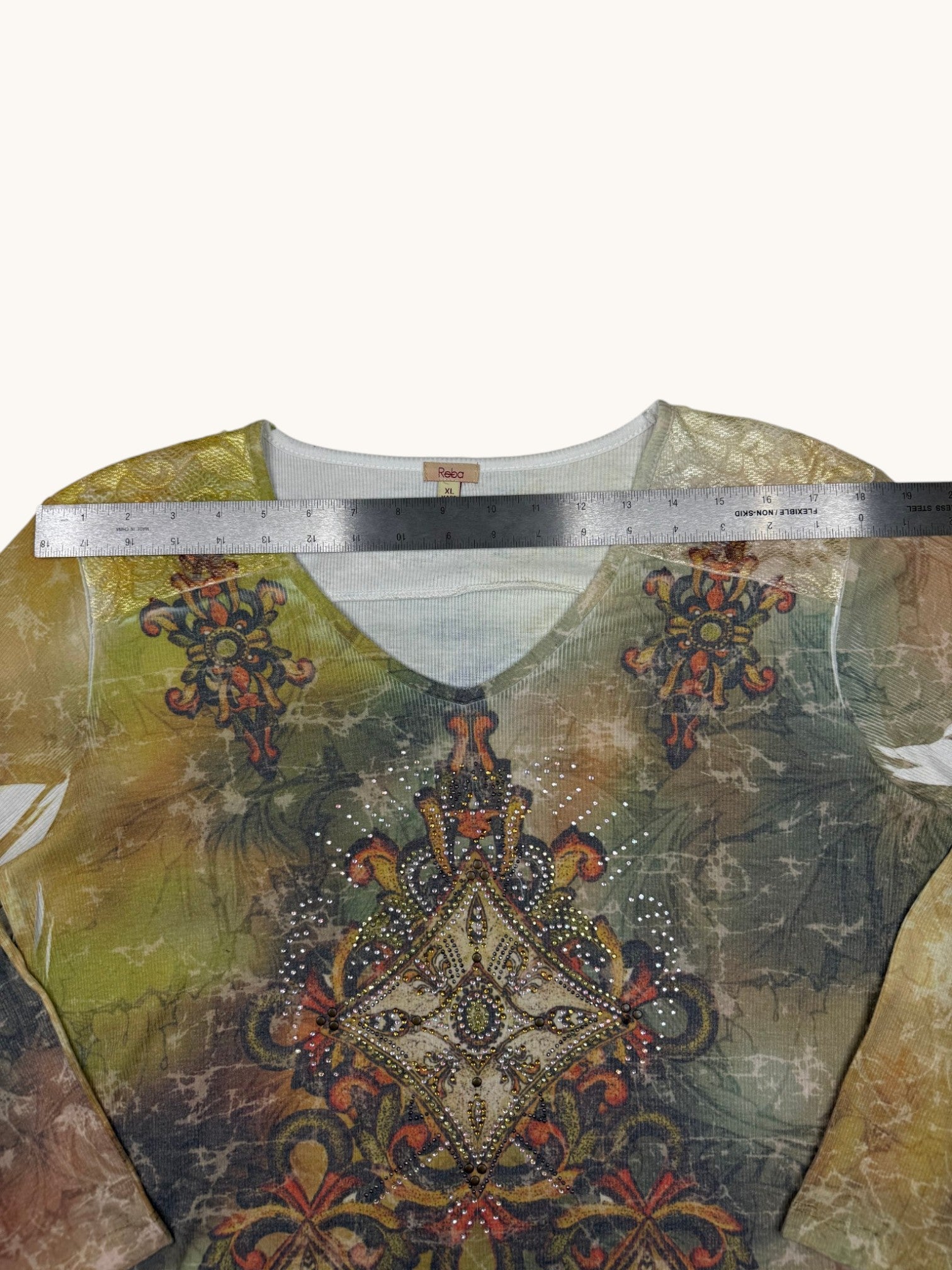 00s Reba Multicolor Long Sleeve Top - XL