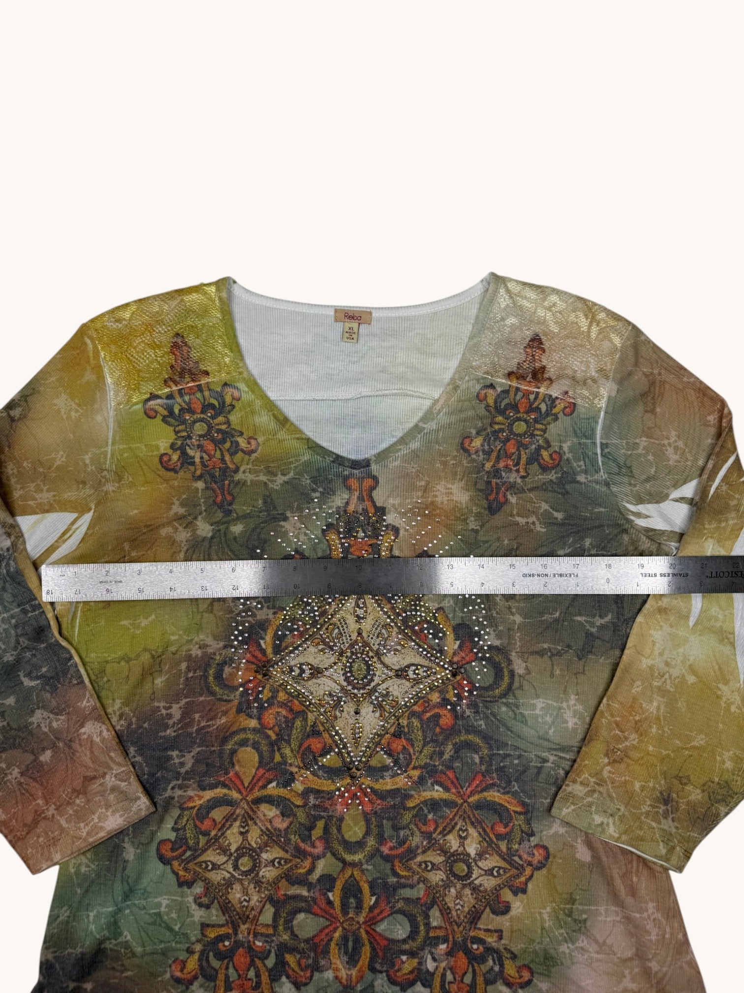 00s Reba Multicolor Long Sleeve Top - XL