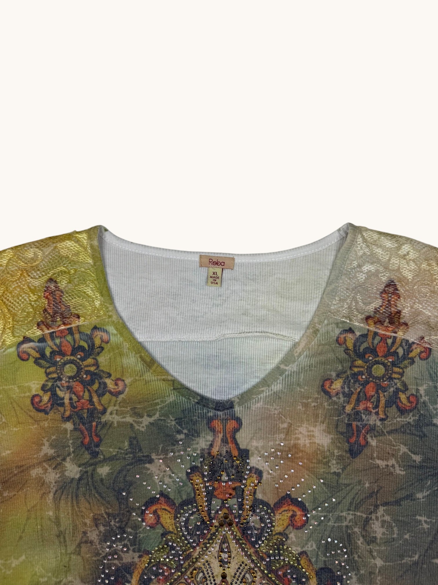 00s Reba Multicolor Long Sleeve Top - XL