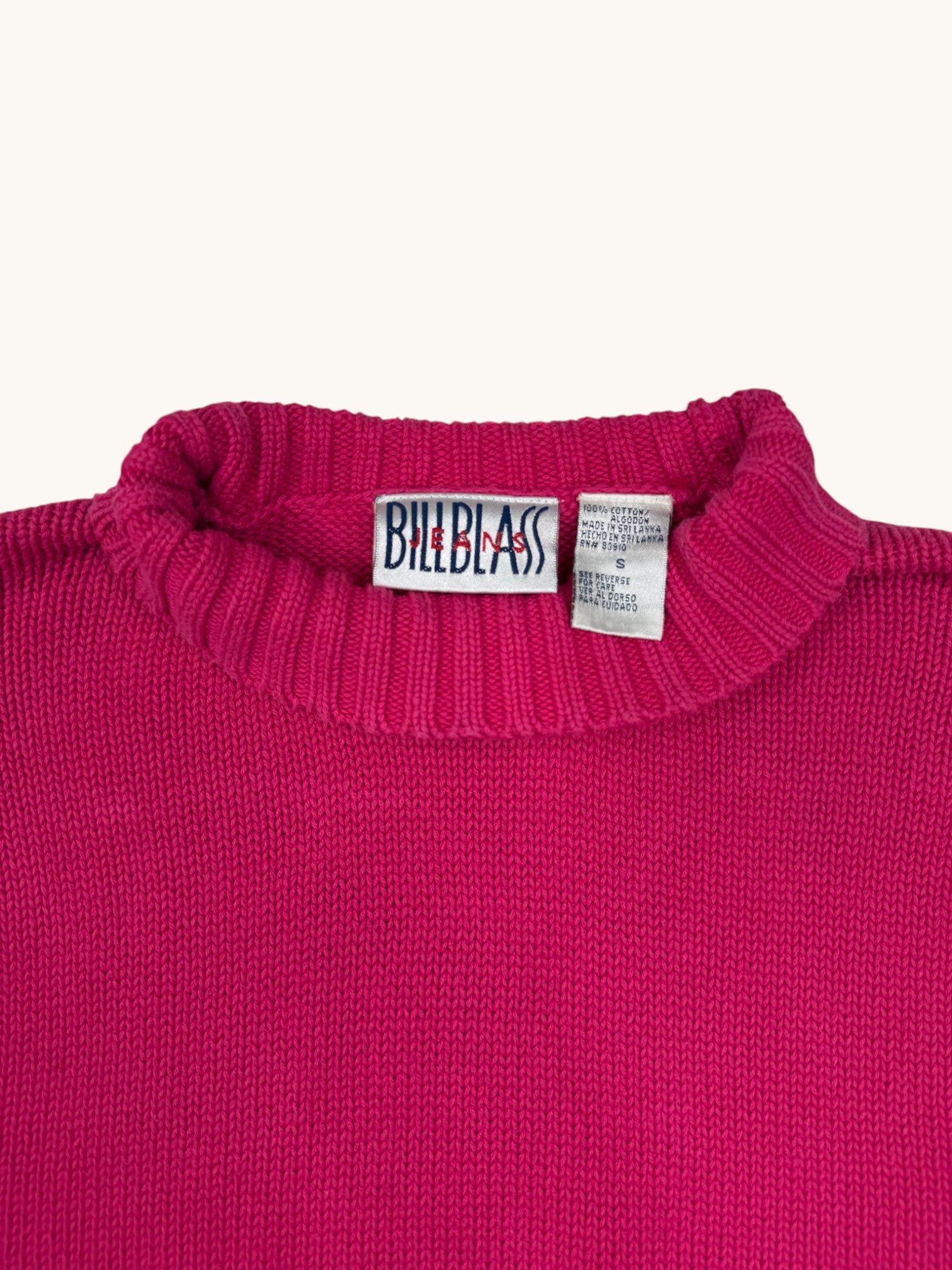 90s Billblass Jeans Pink Turtleneck Sweater - S