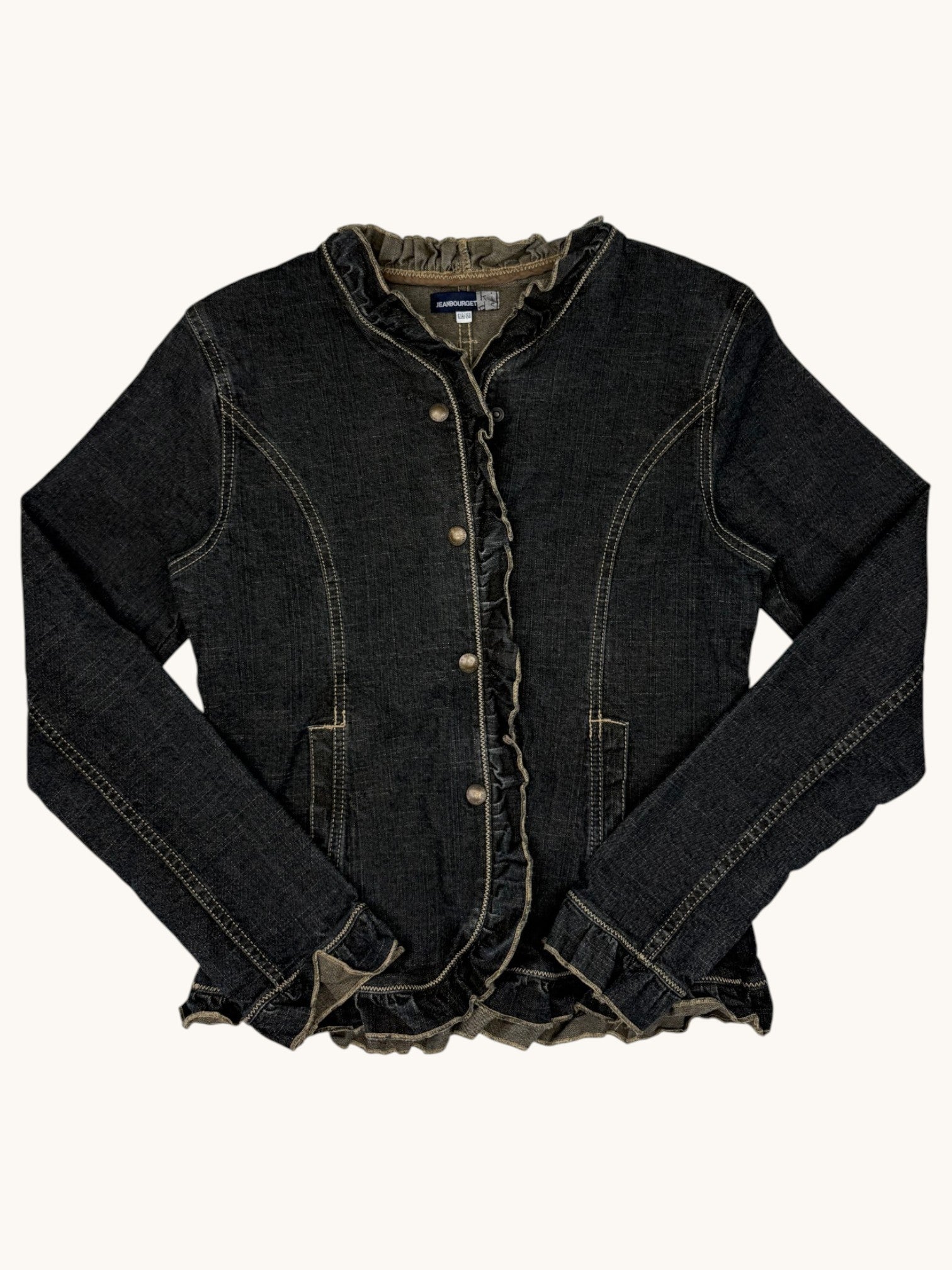 90s Jean Bourget Black Denim Jacket