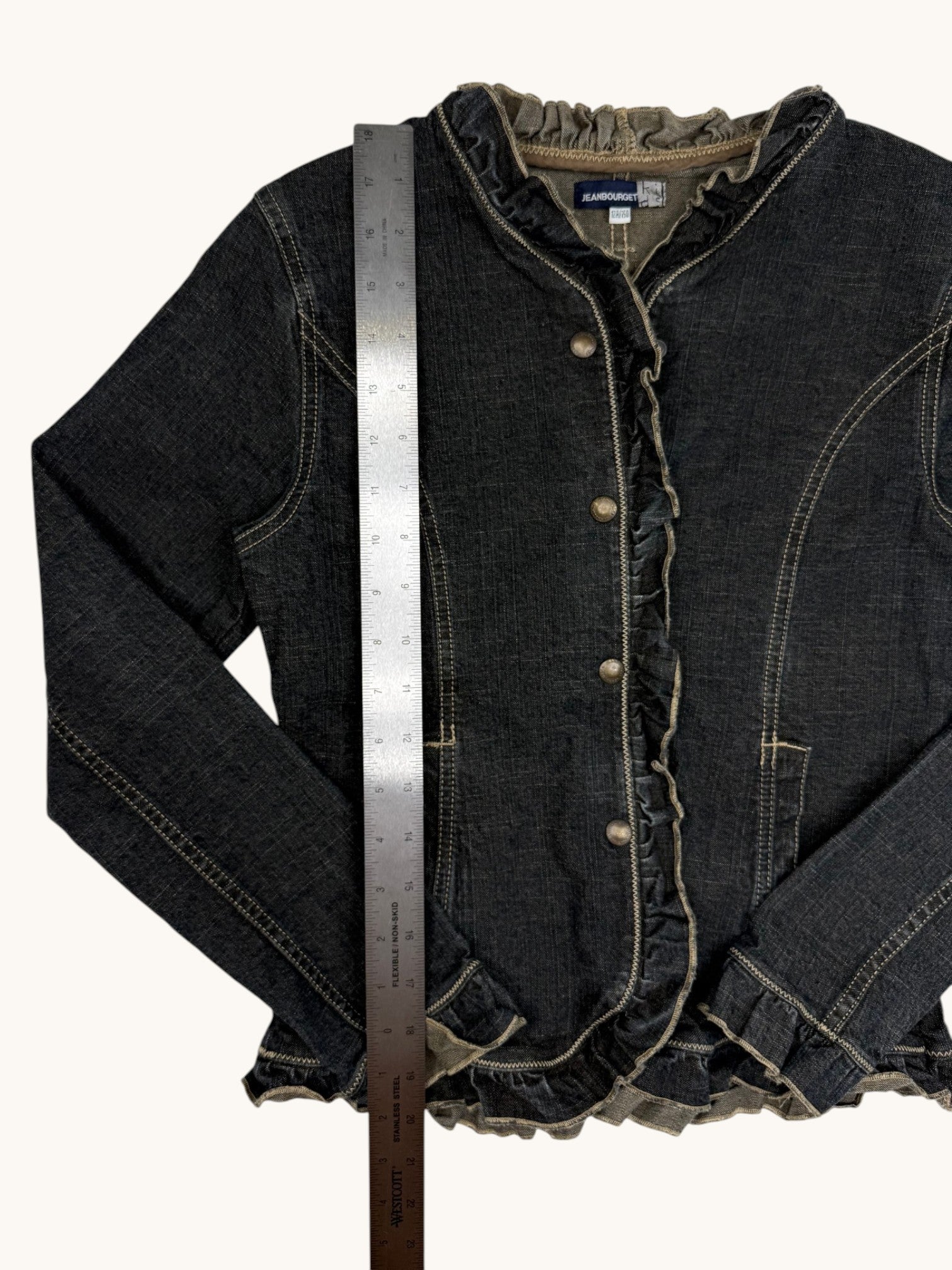 90s Jean Bourget Black Denim Jacket