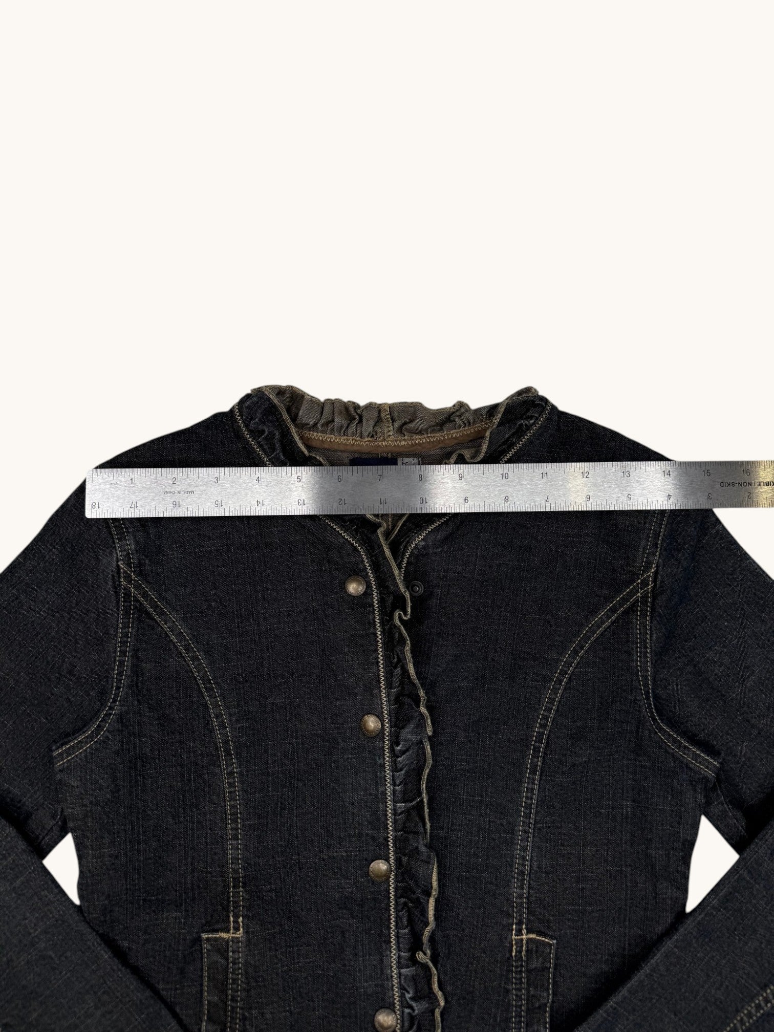 90s Jean Bourget Black Denim Jacket