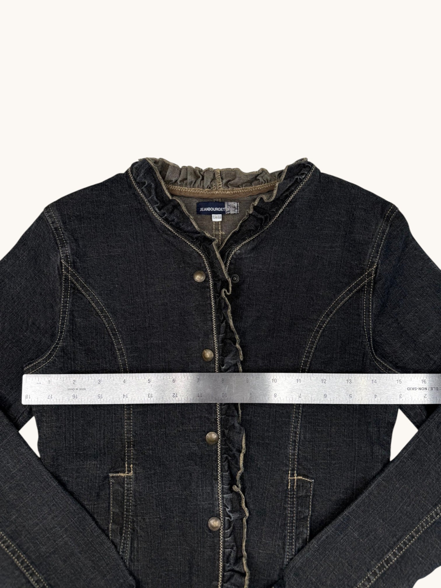 90s Jean Bourget Black Denim Jacket