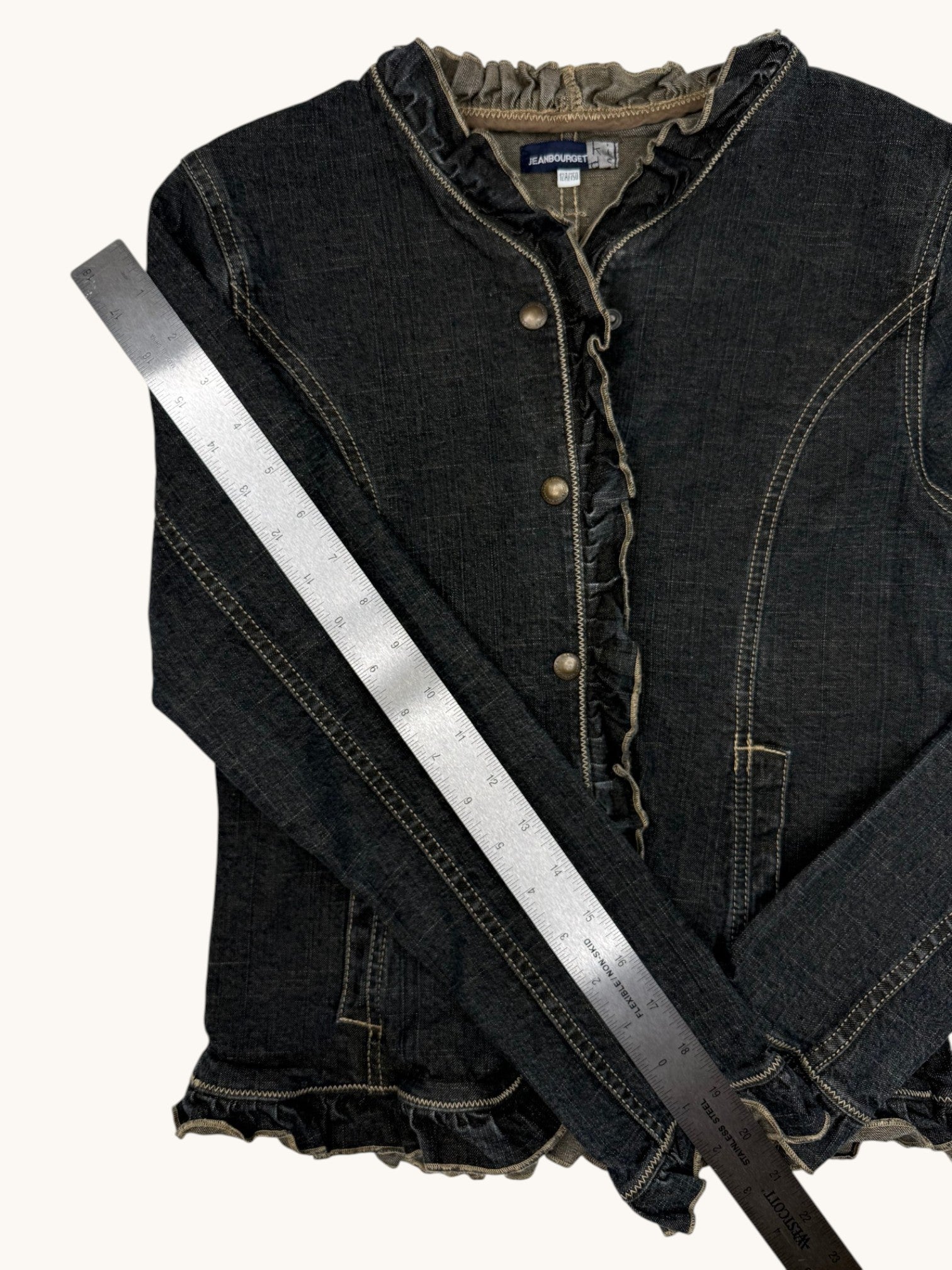 90s Jean Bourget Black Denim Jacket