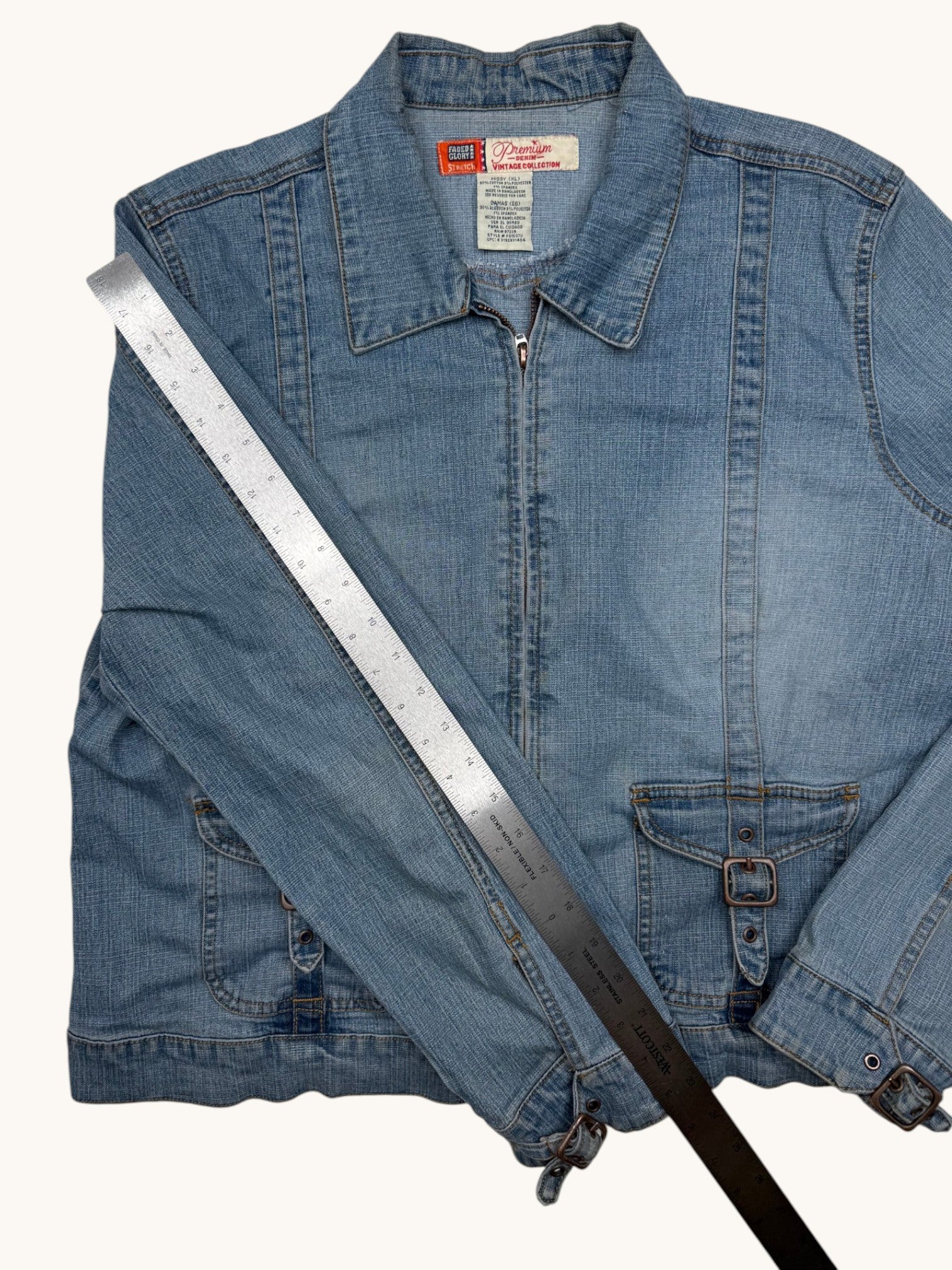 90s Faded Glory Blue Denim Jacket - XL