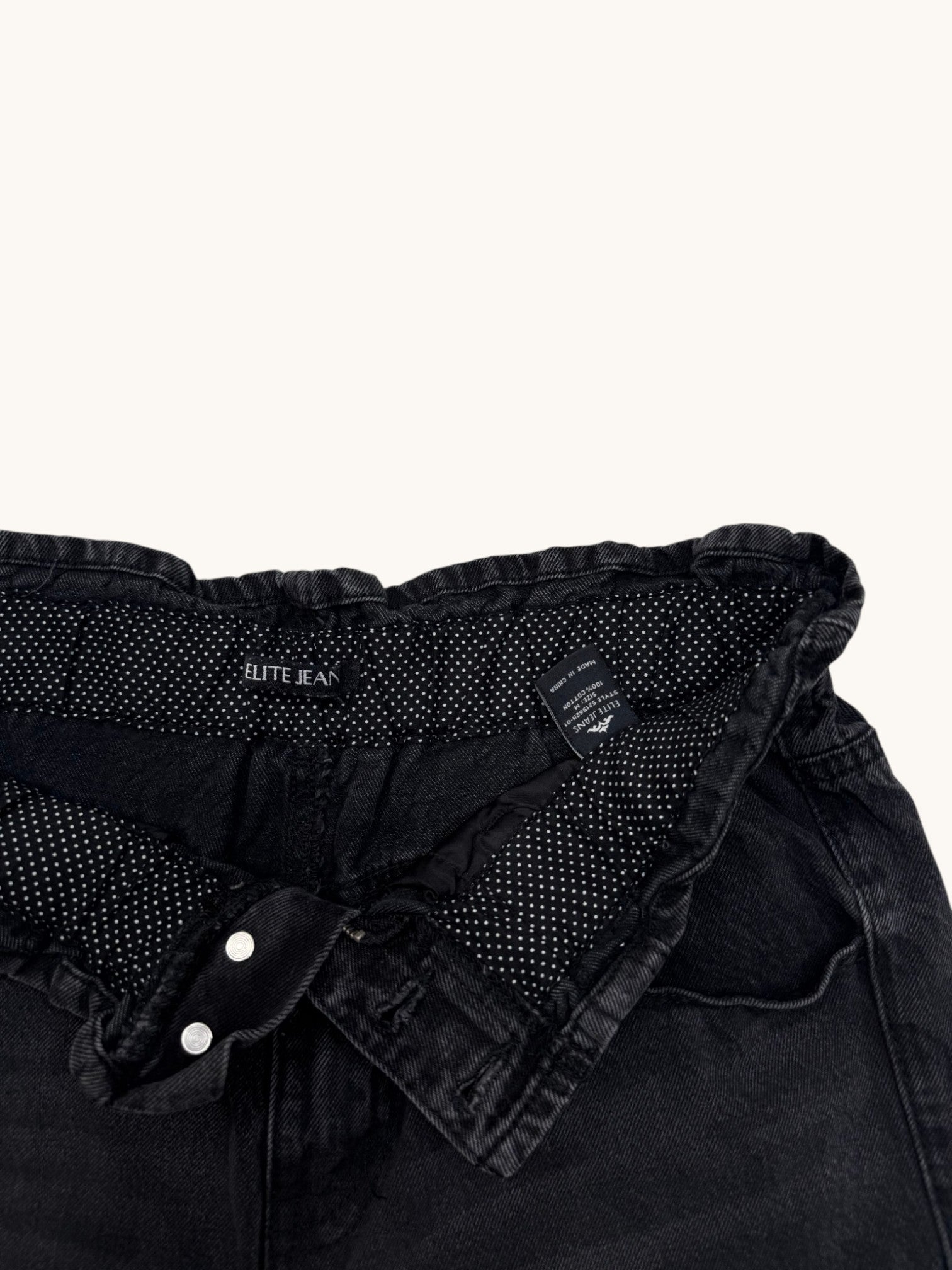 Elite Jeans Black Denim Shorts - M
