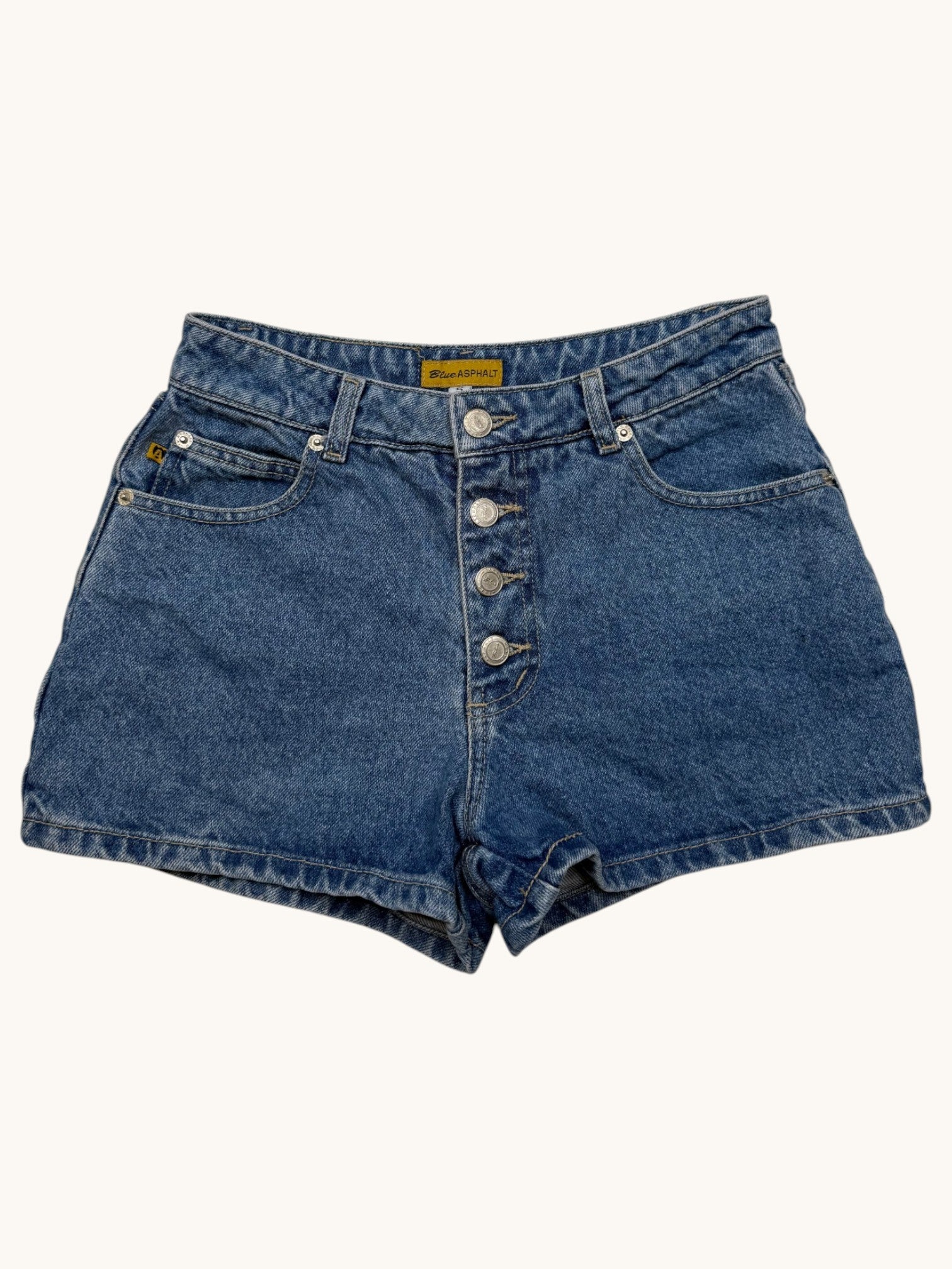 90s Blue Asphalt Blue Denim Shorts - 5