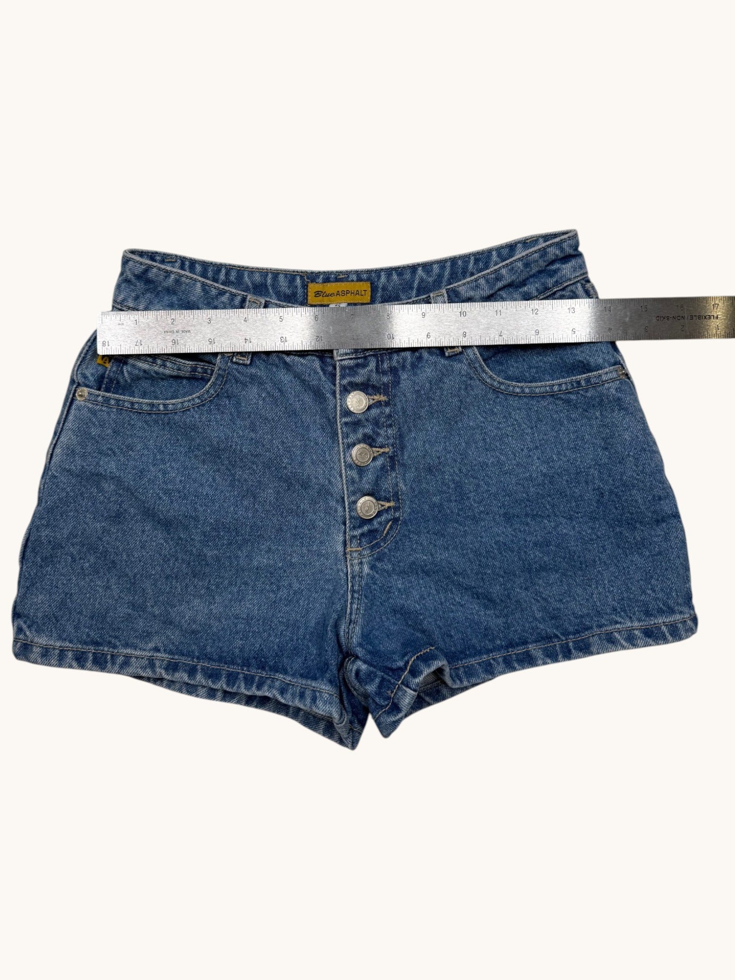90s Blue Asphalt Blue Denim Shorts - 5