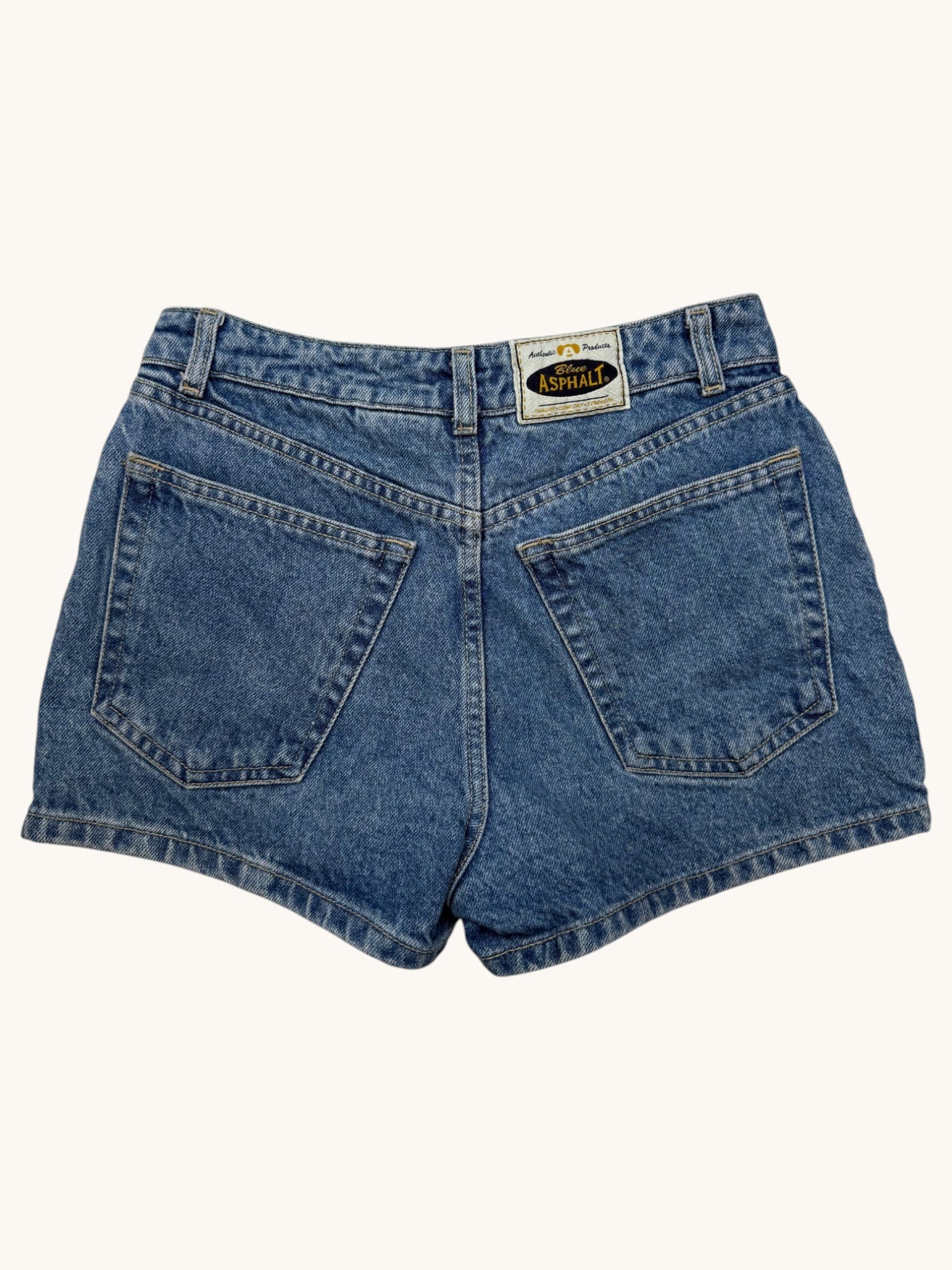 90s Blue Asphalt Blue Denim Shorts - 5