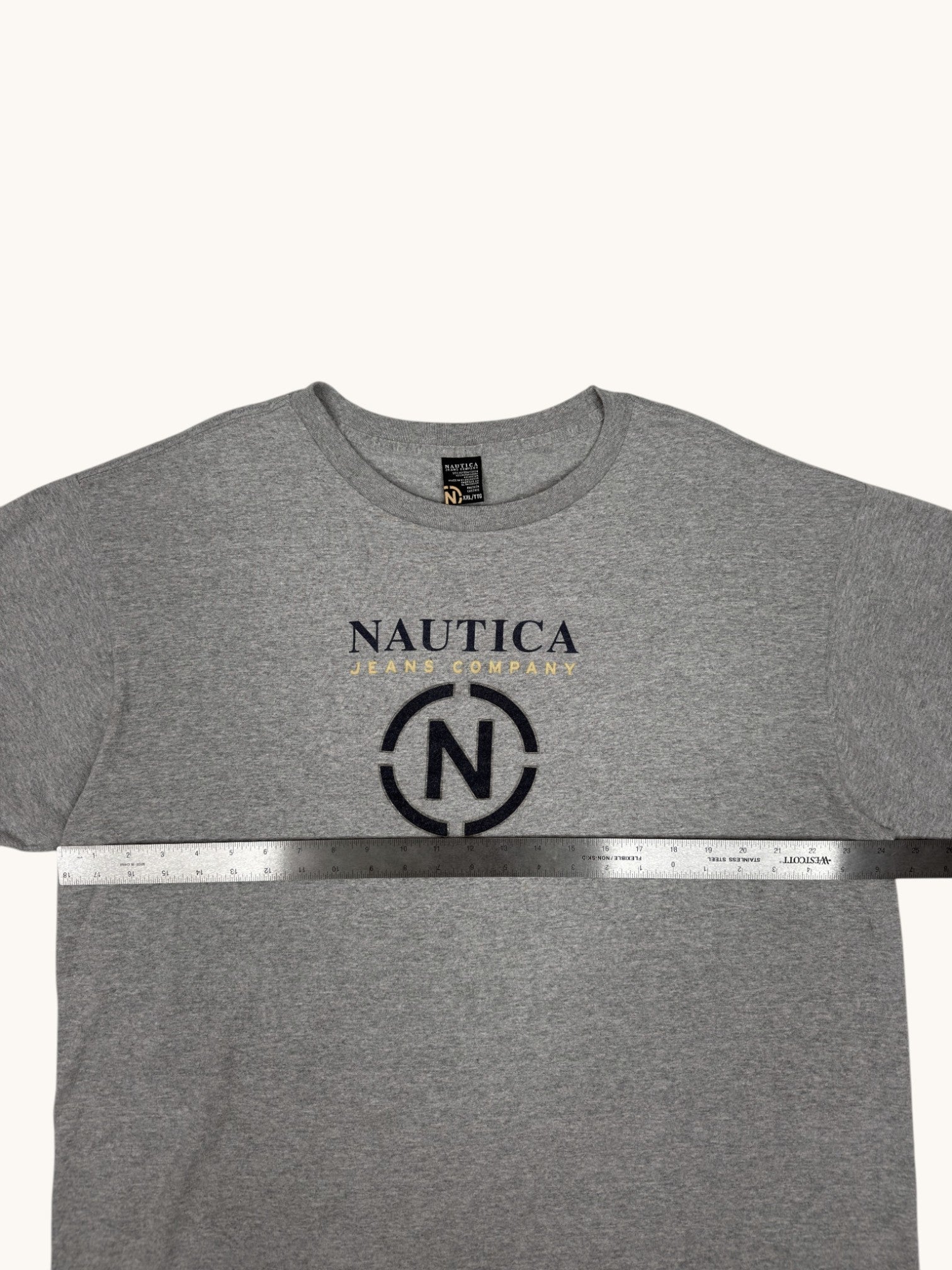 90s Nautica Gray Graphic Tee - 2XL