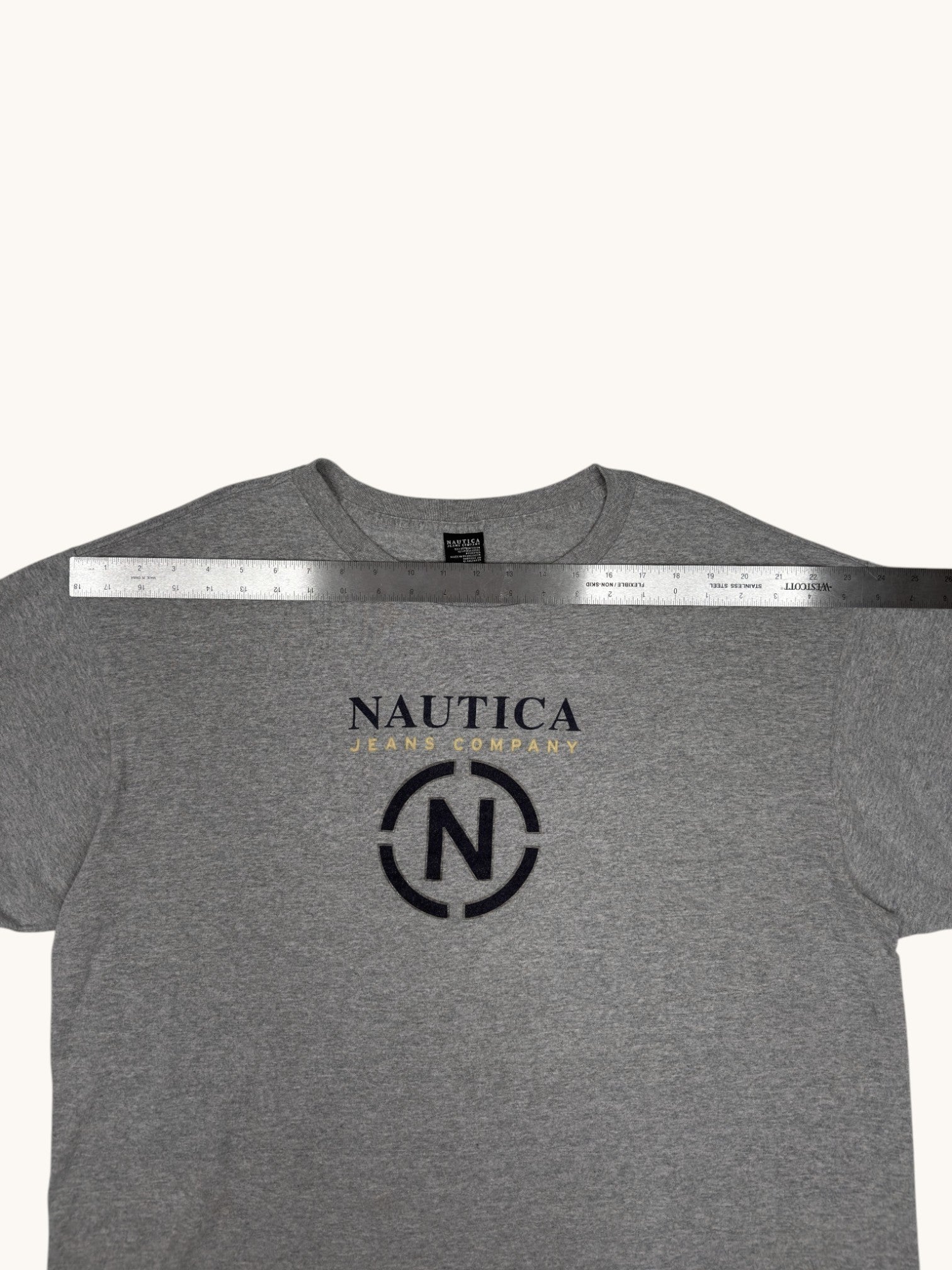 90s Nautica Gray Graphic Tee - 2XL