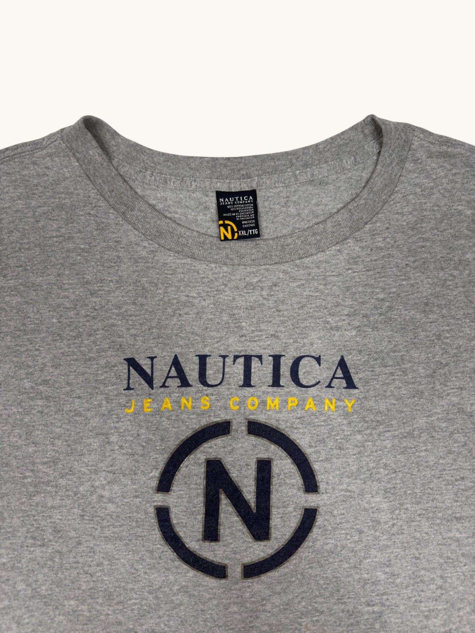 90s Nautica Gray Graphic Tee - 2XL
