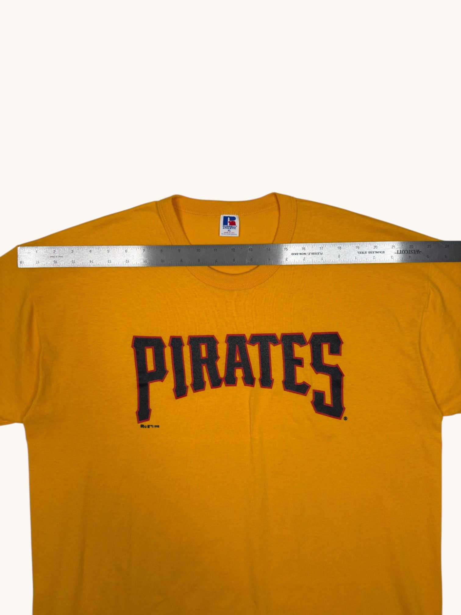 90s Russel Athletic Yellow Pirates Tee - XL