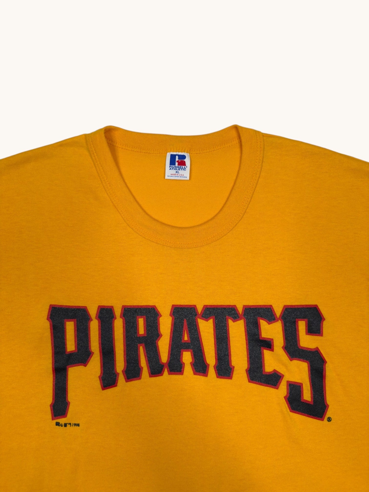 90s Russel Athletic Yellow Pirates Tee - XL