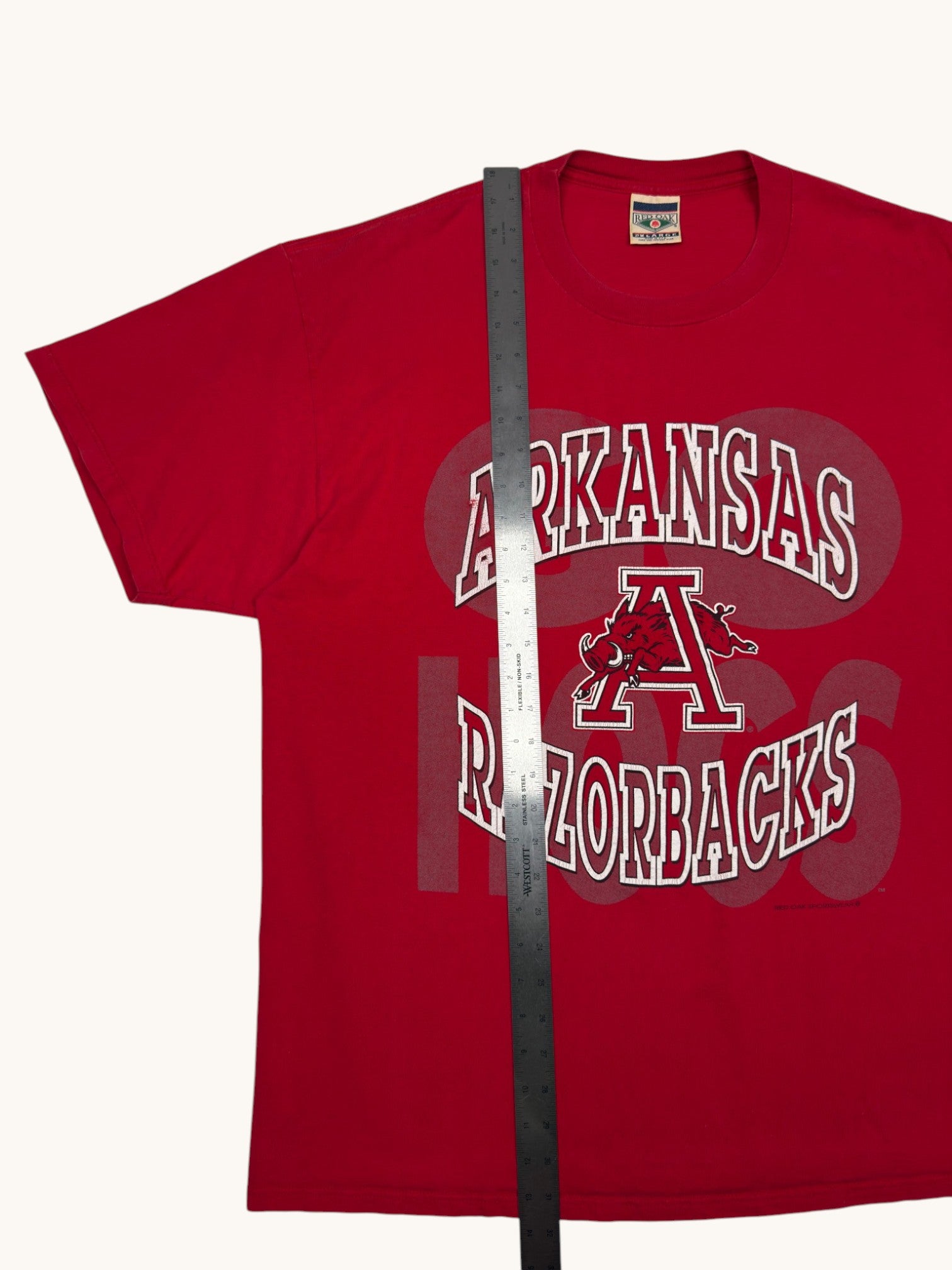 90s Red Oak Arkansas Razorbacks Tee - 2XL