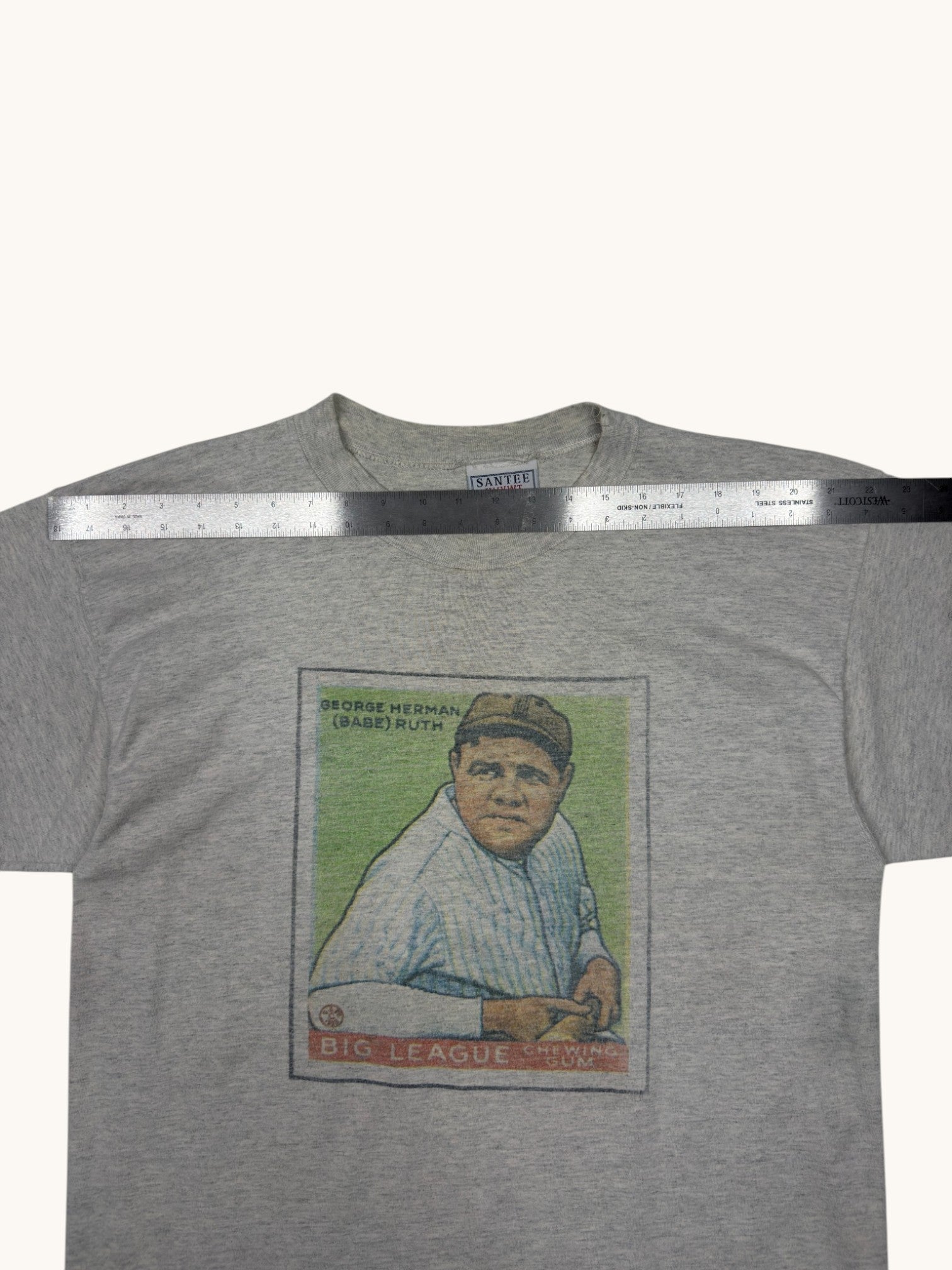 90s Santee Hvywt Gray Babe Ruth Tee