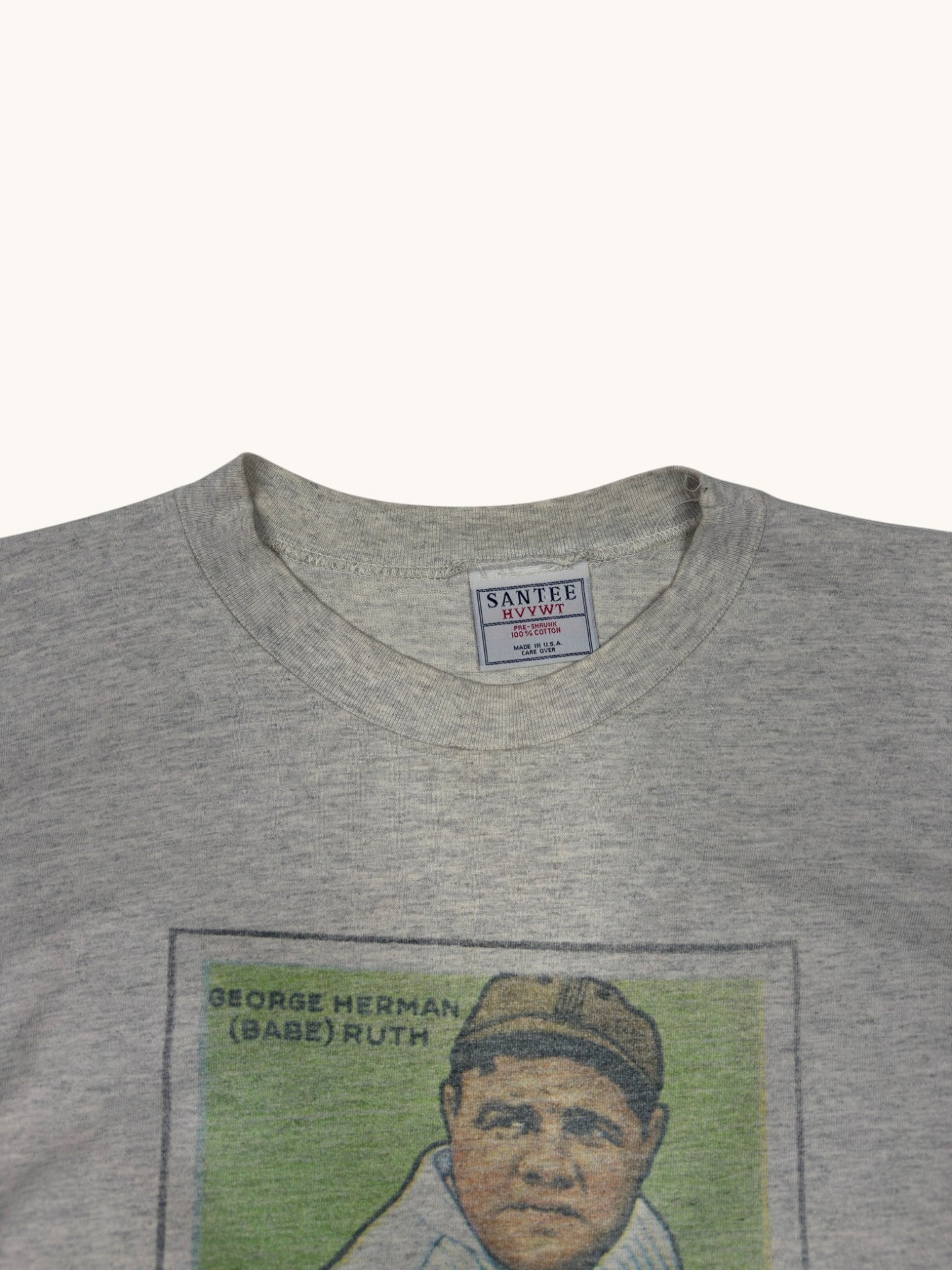 90s Santee Hvywt Gray Babe Ruth Tee