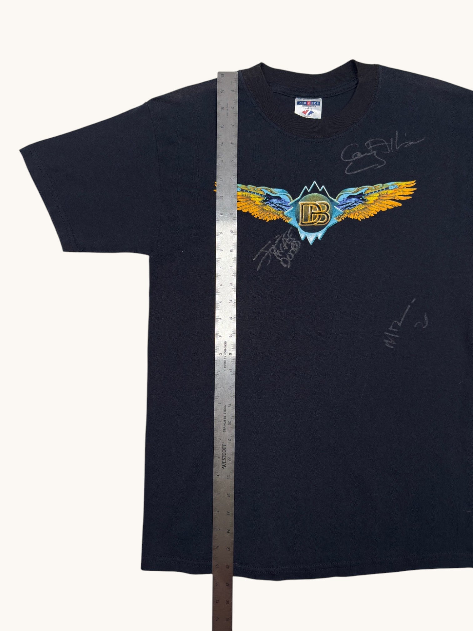 90s Jerzees Black Signed Doobie Brothers Tee - M