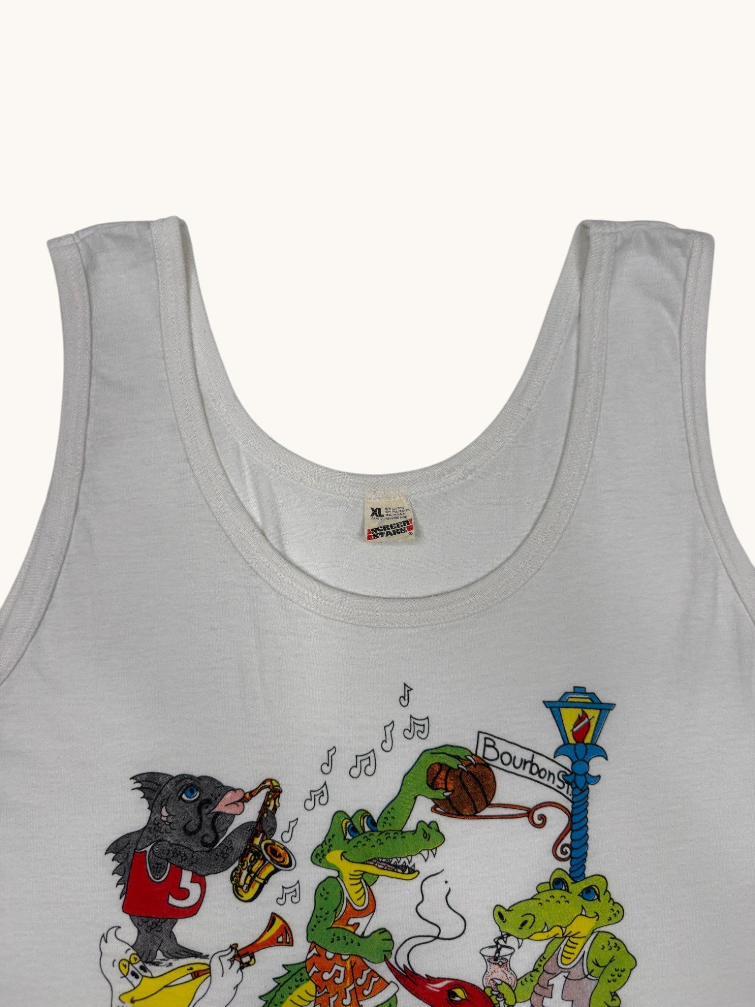 90s Screen Stars White New Orleans Tank - XL