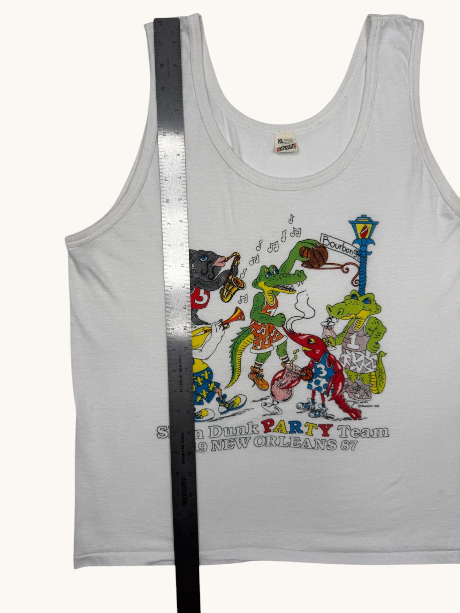 90s Screen Stars White New Orleans Tank - XL