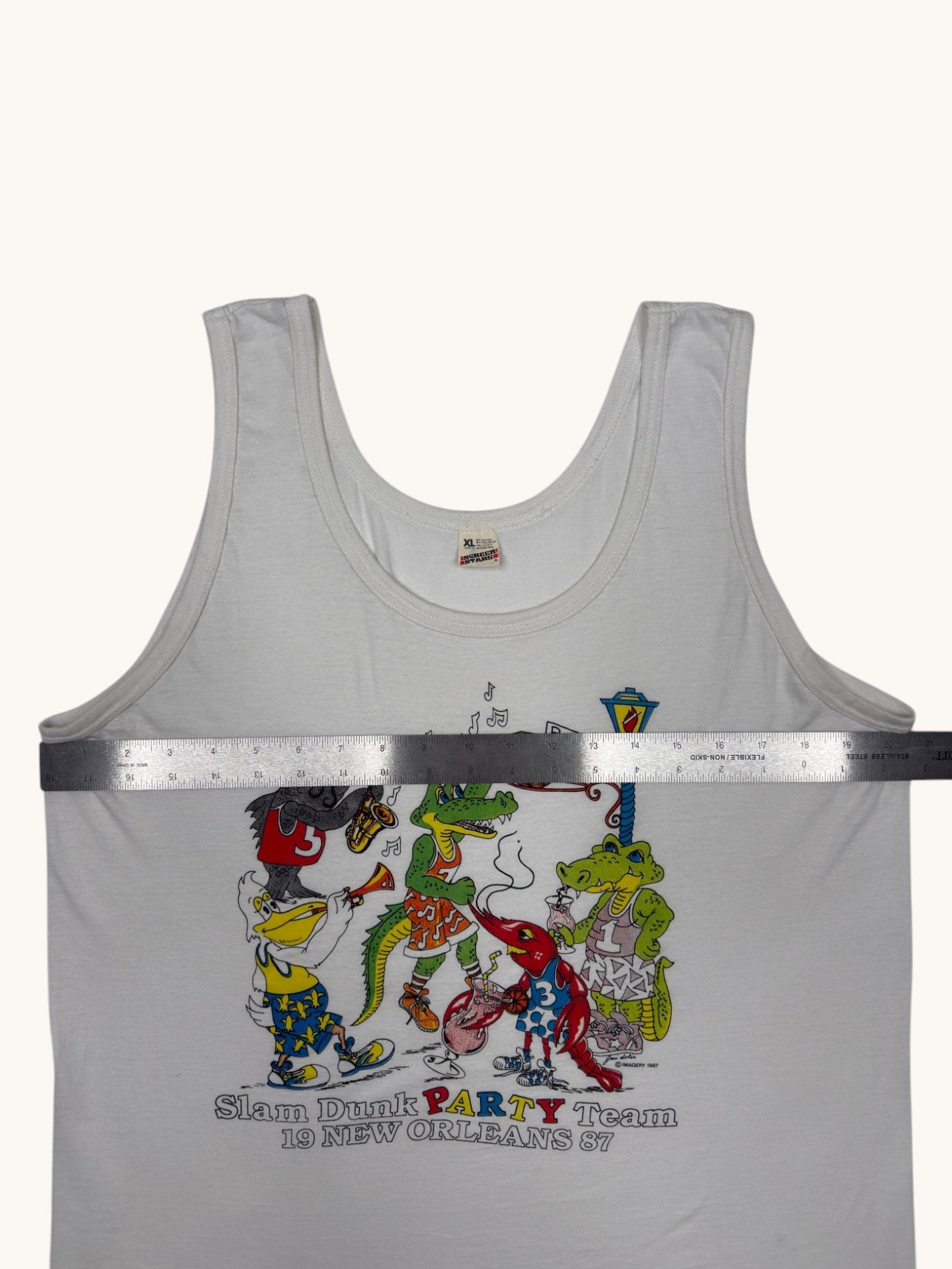 90s Screen Stars White New Orleans Tank - XL