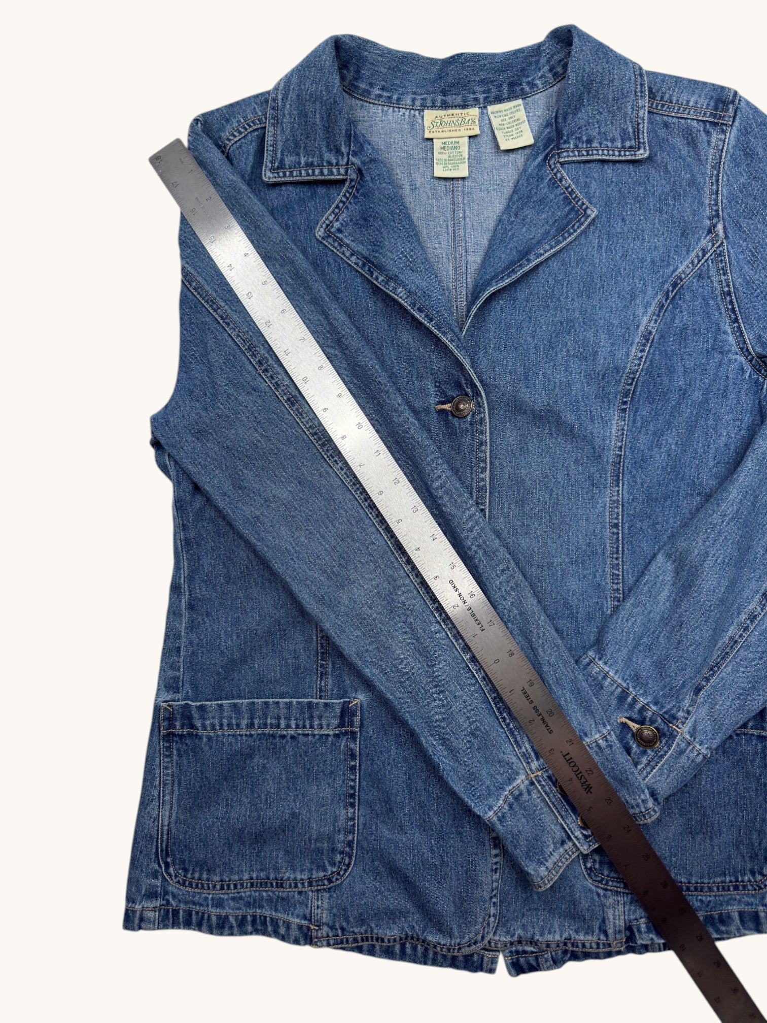 90s St. John's Bay Blue Denim Jacket - M