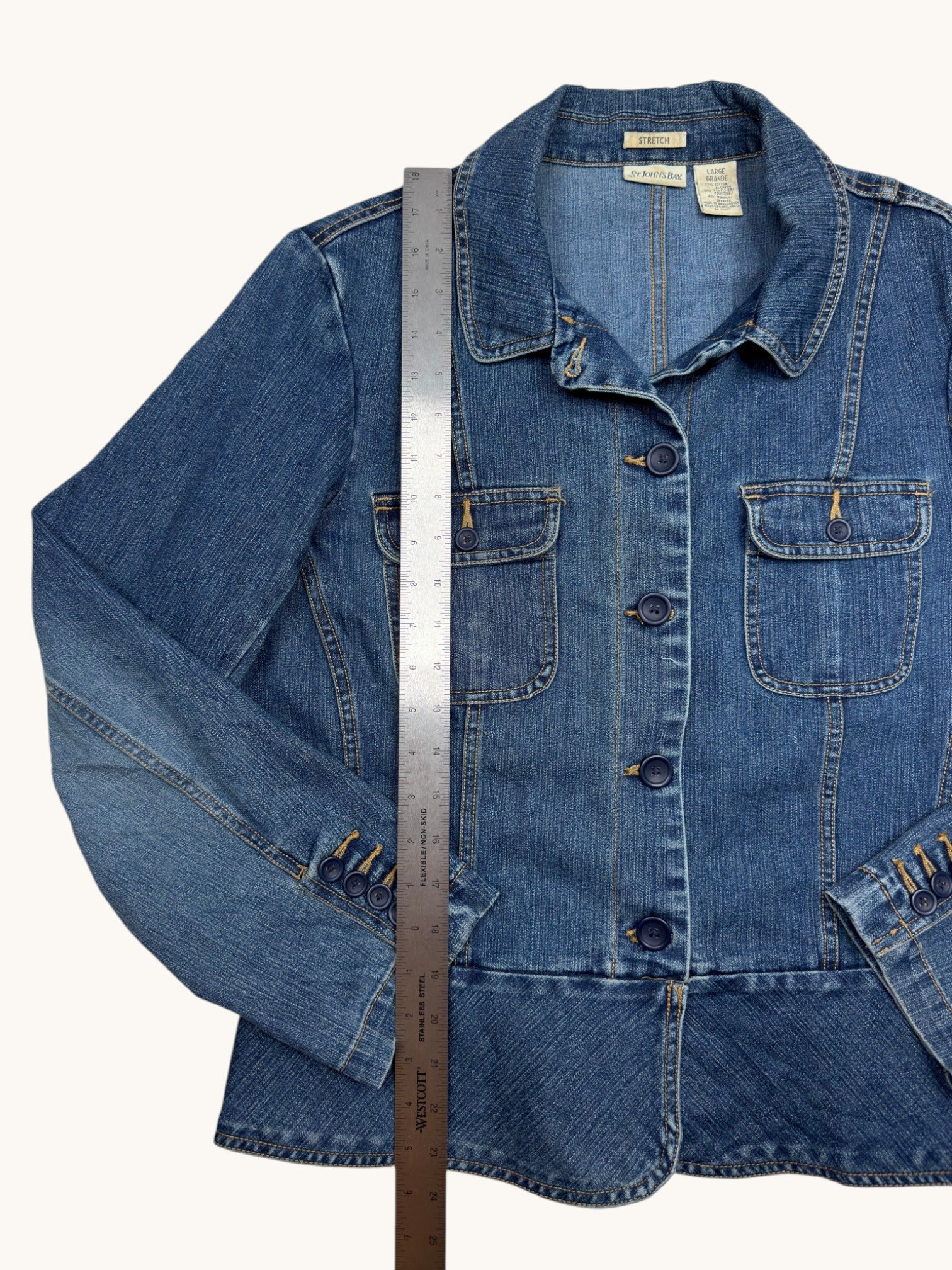 90s St. John's Bay Blue Denim Jacket - L