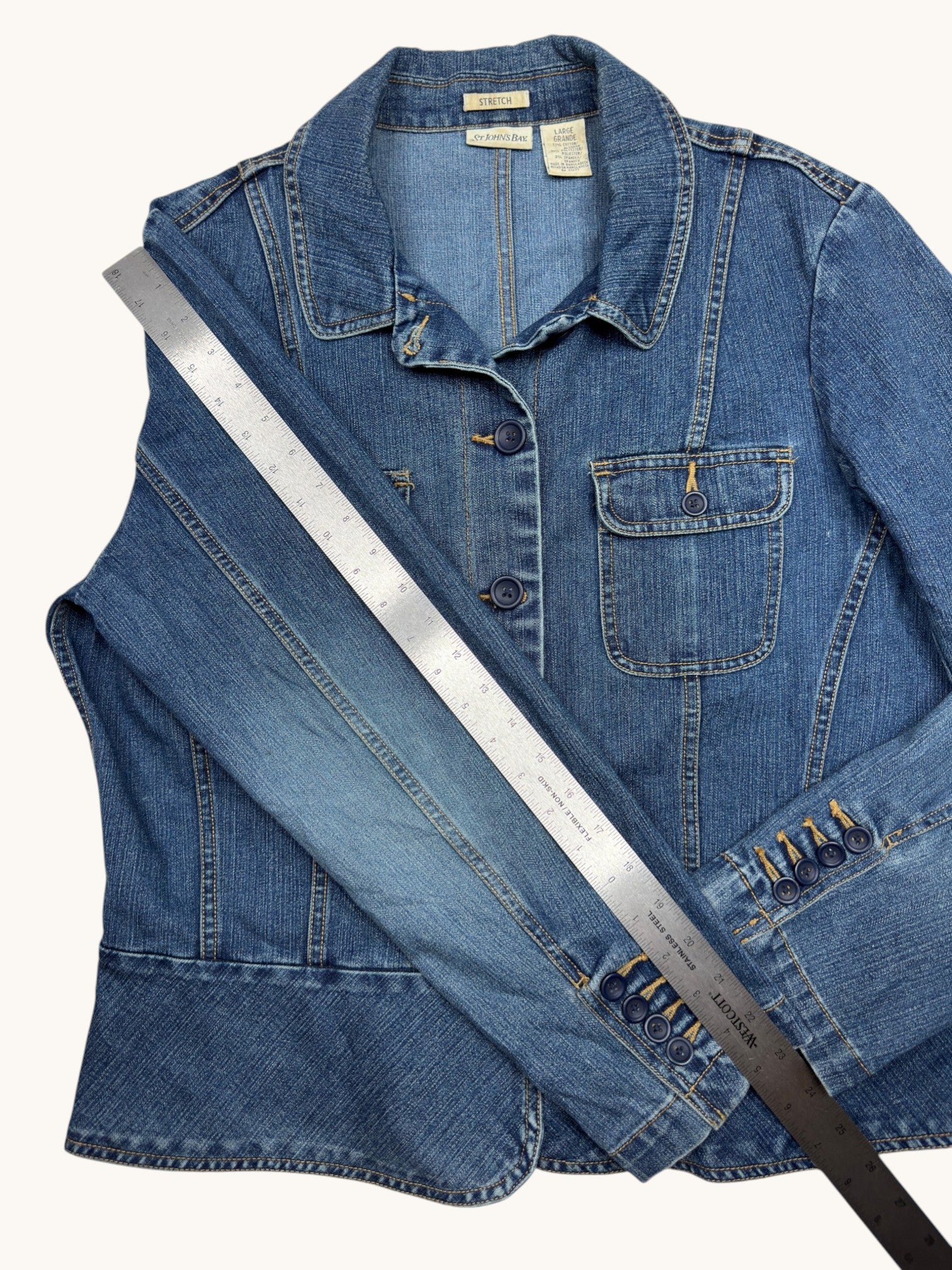 90s St. John's Bay Blue Denim Jacket - L