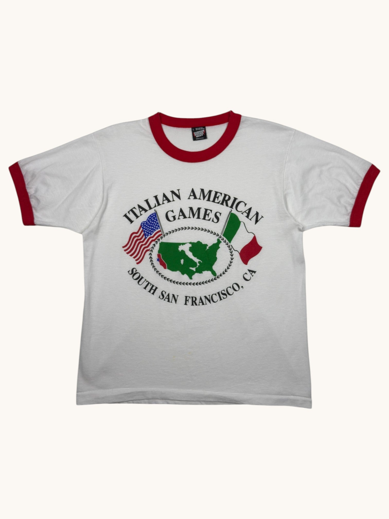 90s Screen Stars Italian American Games Tee - L