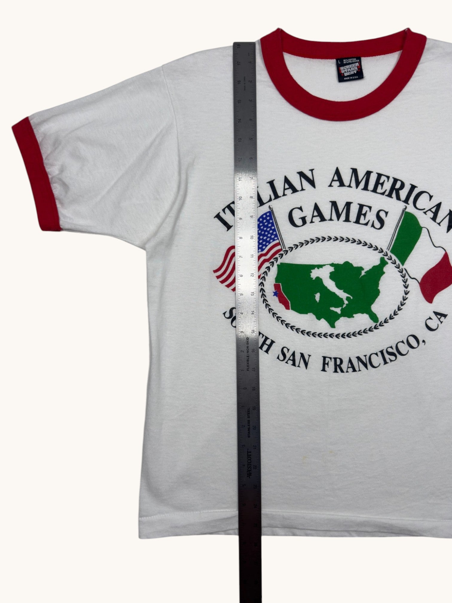 90s Screen Stars Italian American Games Tee - L