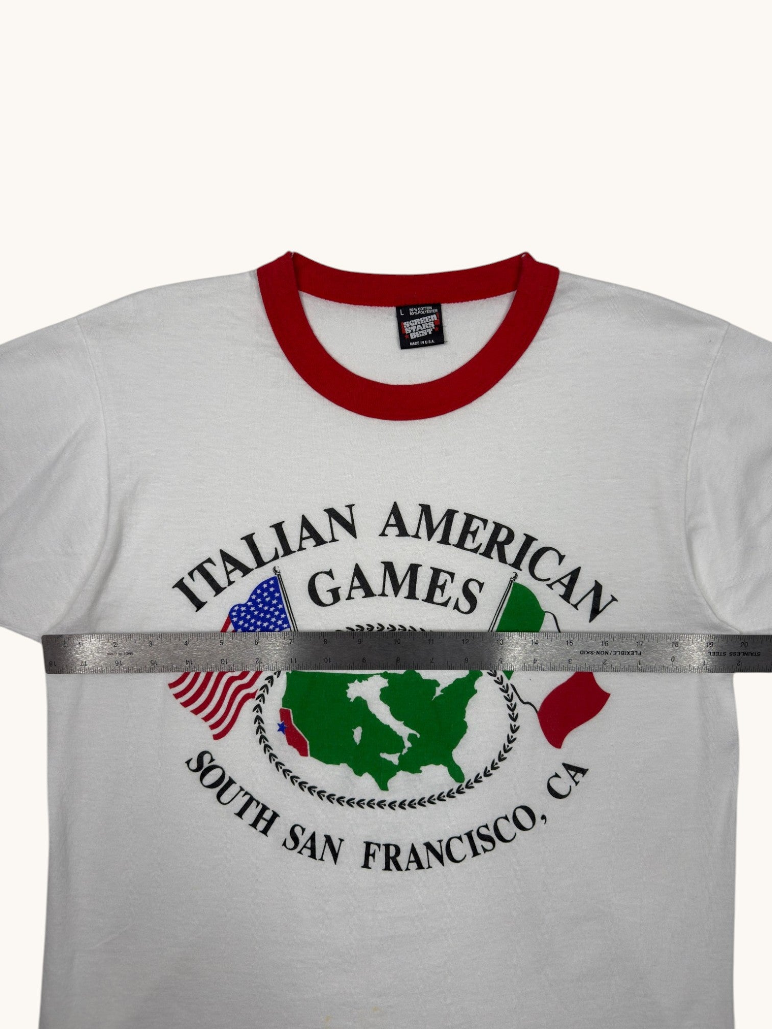 90s Screen Stars Italian American Games Tee - L