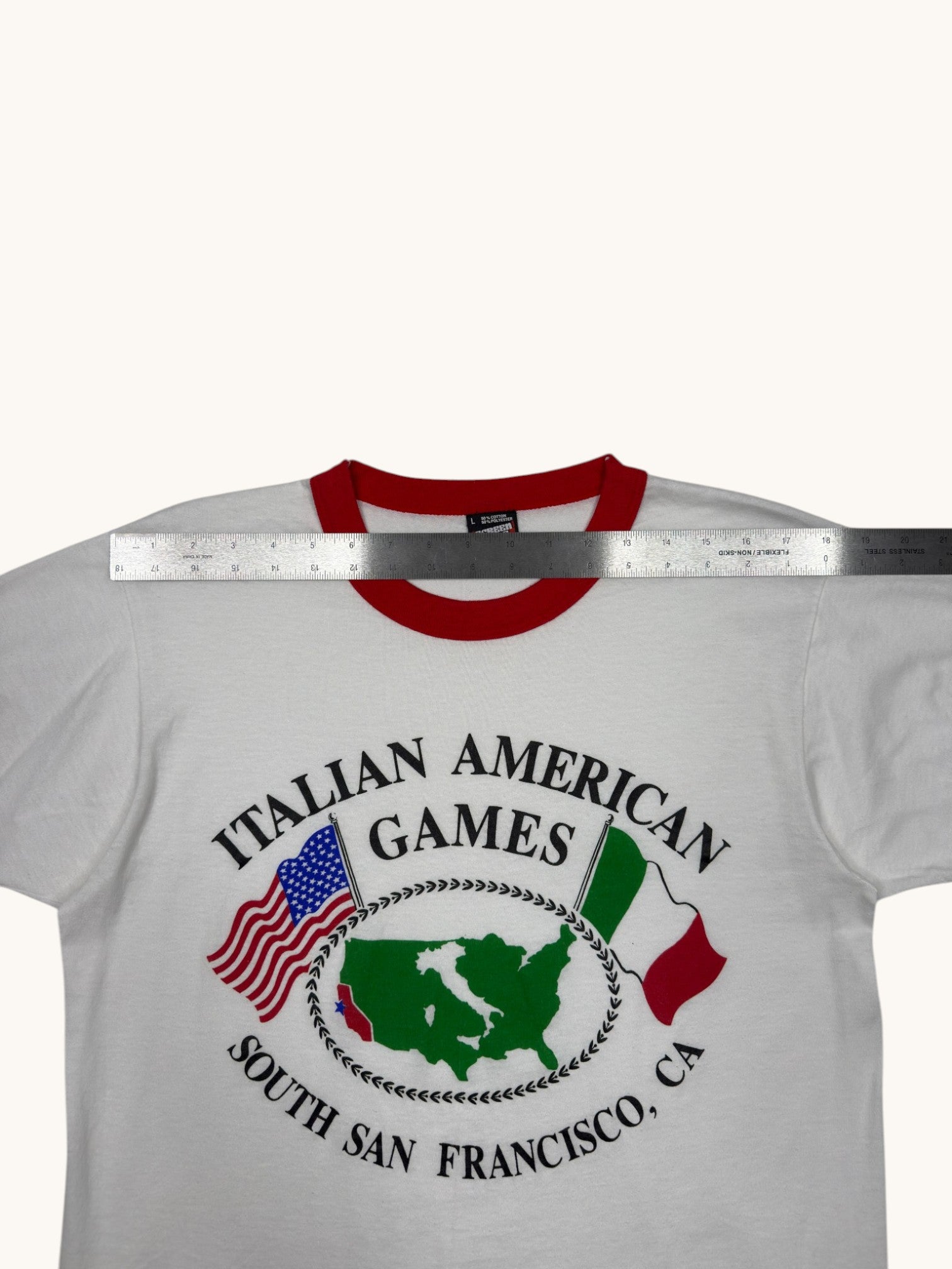 90s Screen Stars Italian American Games Tee - L