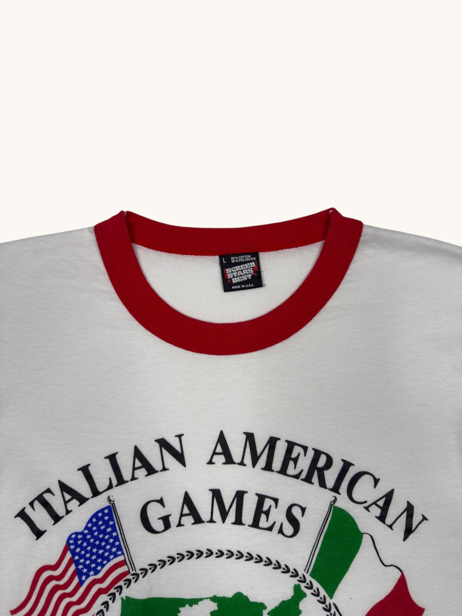 90s Screen Stars Italian American Games Tee - L