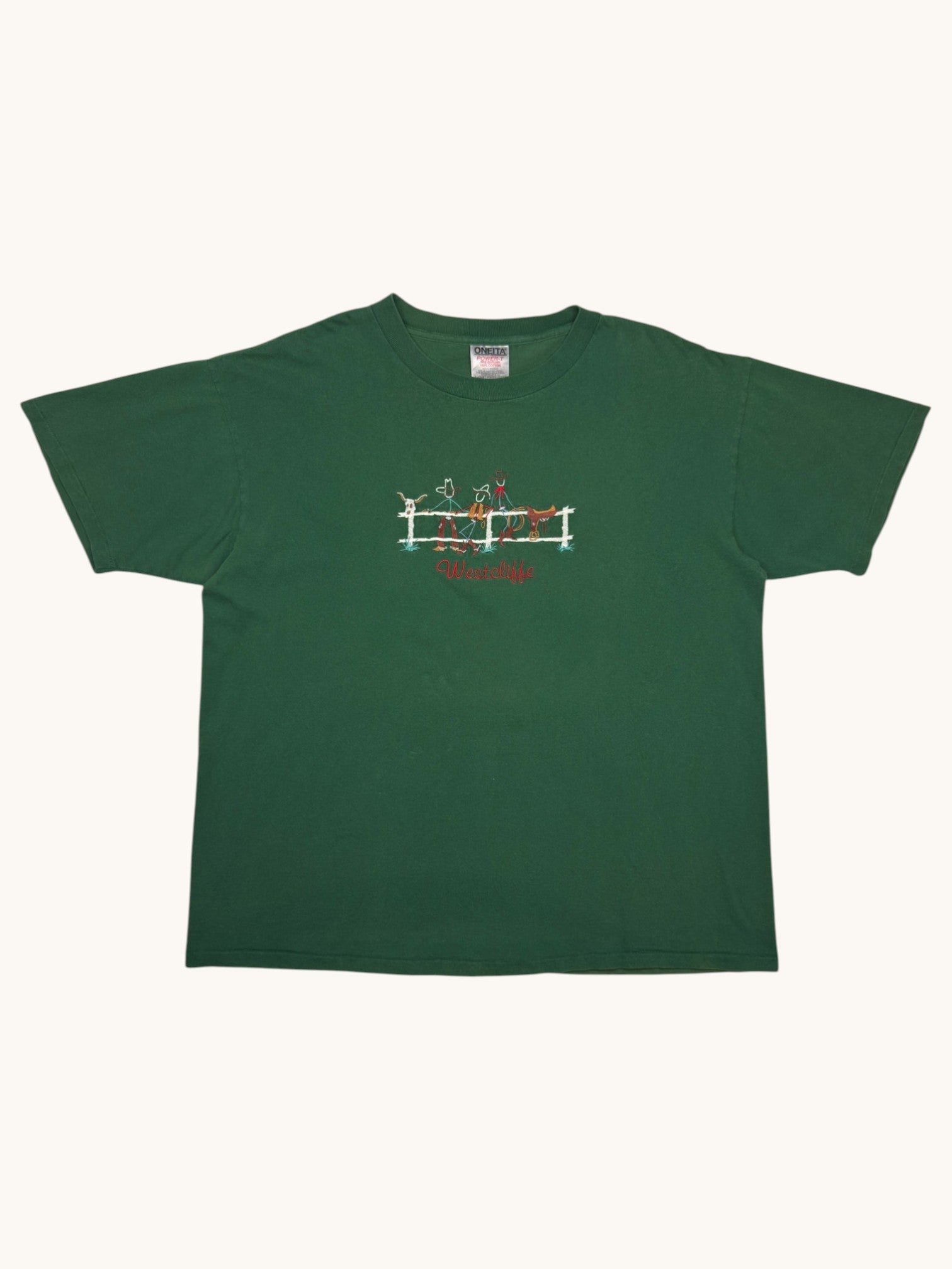 90s Oneita Green Westcliffe Tee - XL