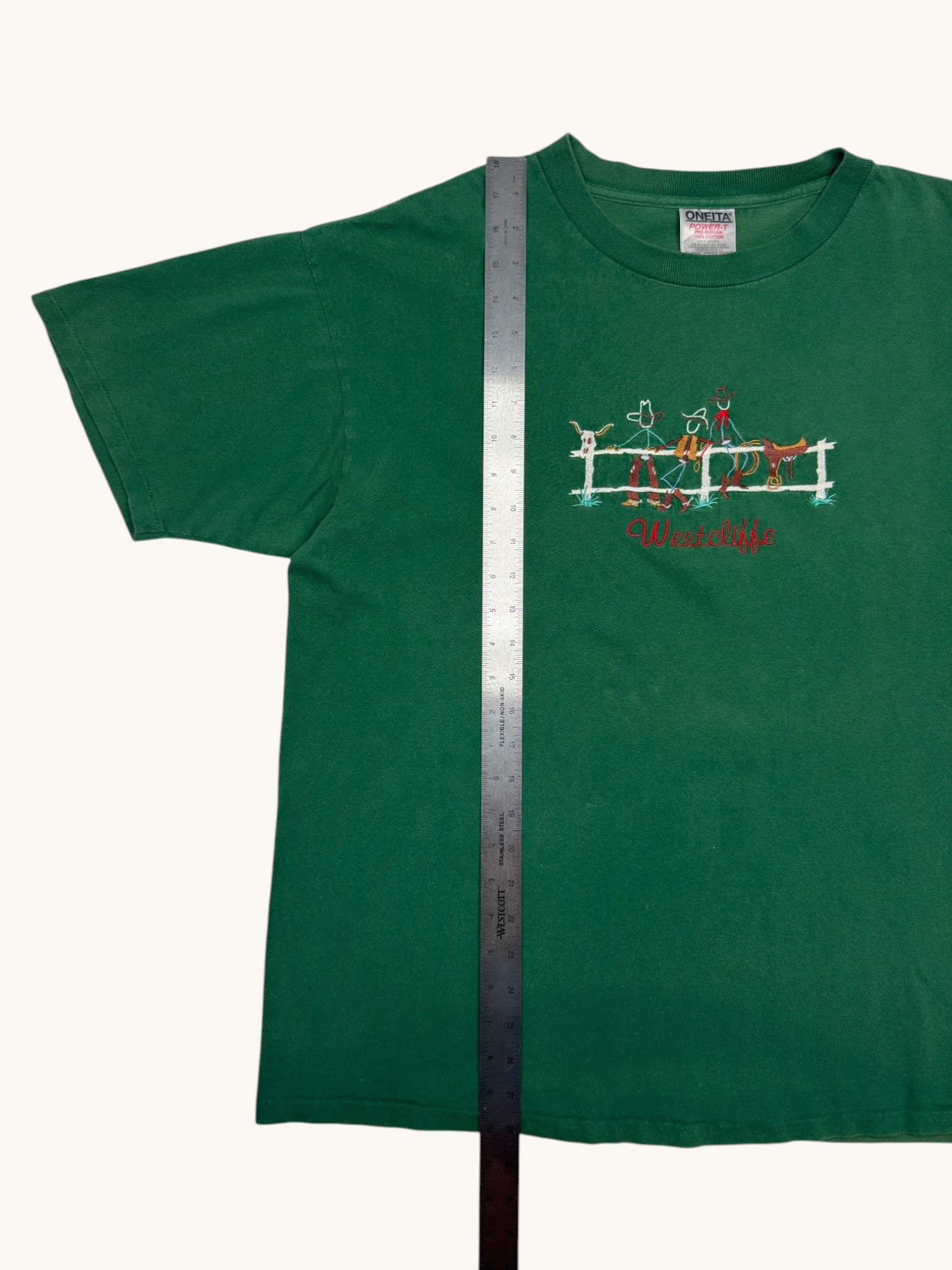 90s Oneita Green Westcliffe Tee - XL