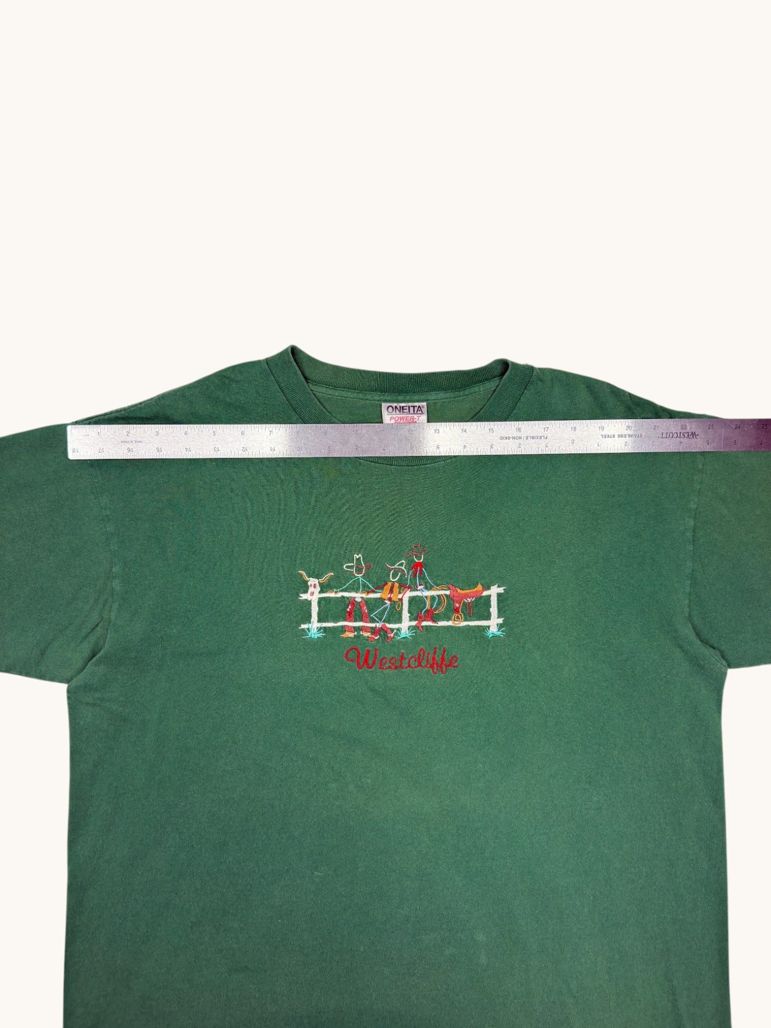 90s Oneita Green Westcliffe Tee - XL