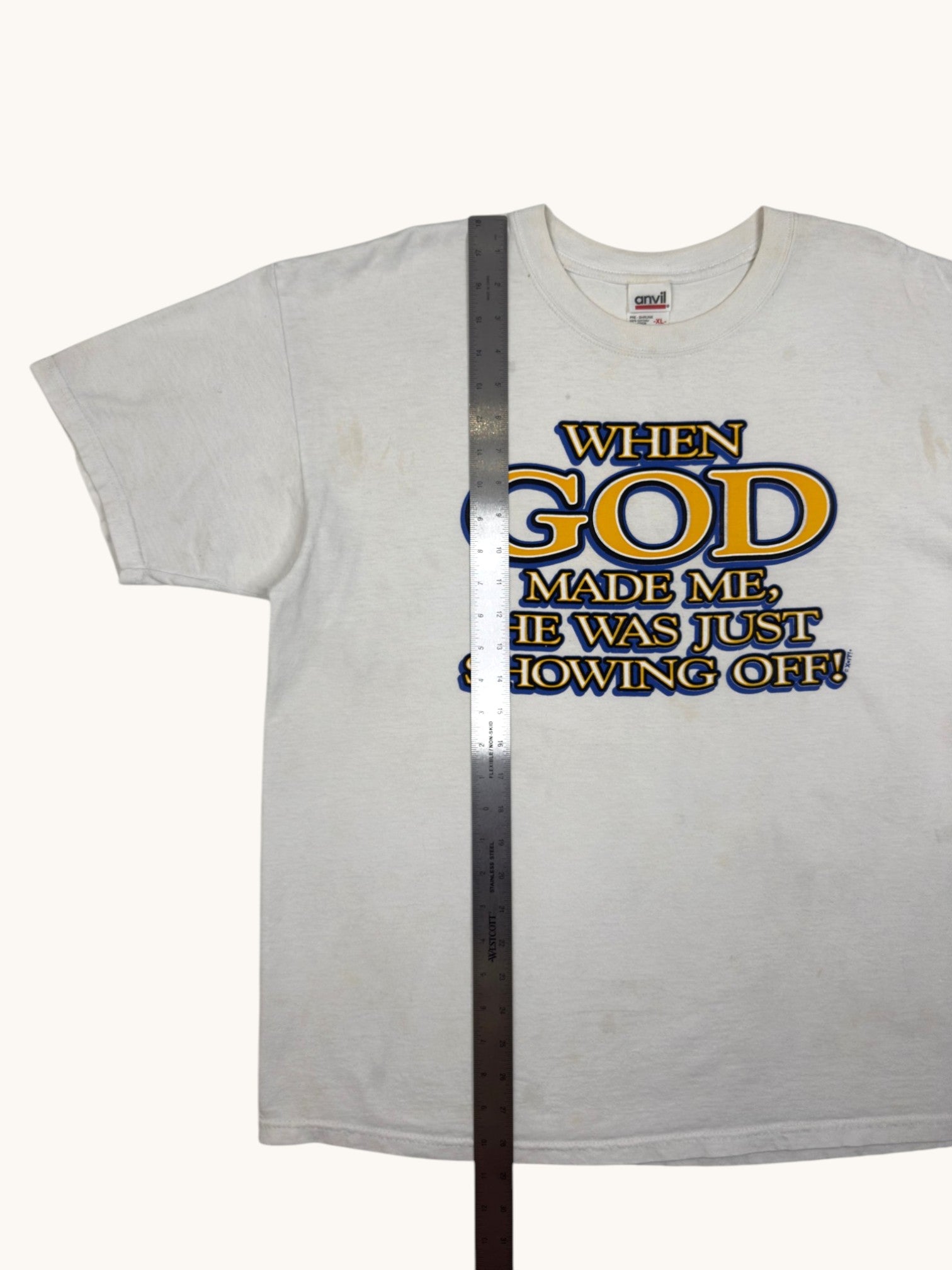 90s Anvil When God Made Me Tee - XL